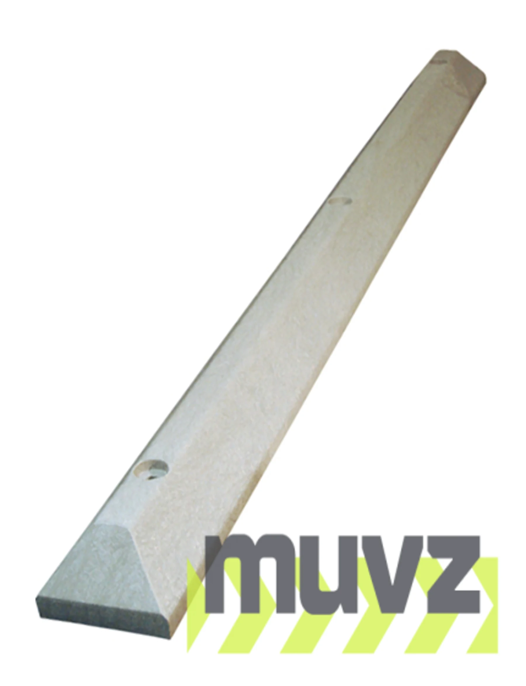 6\u0027 Gray, Heavy-Duty Solid Recycled Plastic Parking Block w/14\" Galvanized Rebar Steel Spikes