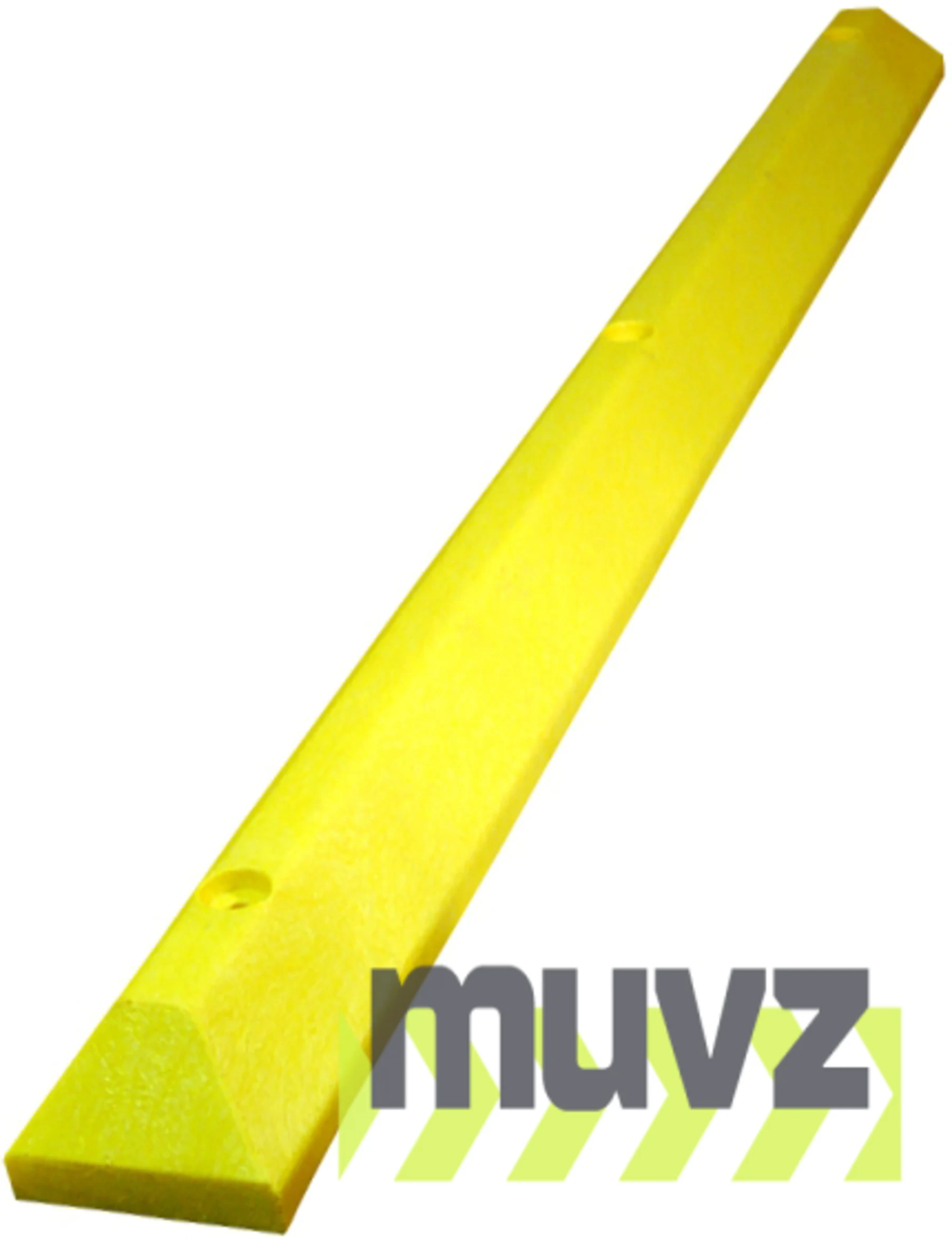 6\u0027 Yellow, Heavy-Duty Solid Recycled Plastic Parking Block w/ 8\" Lags \u0026 Anchors