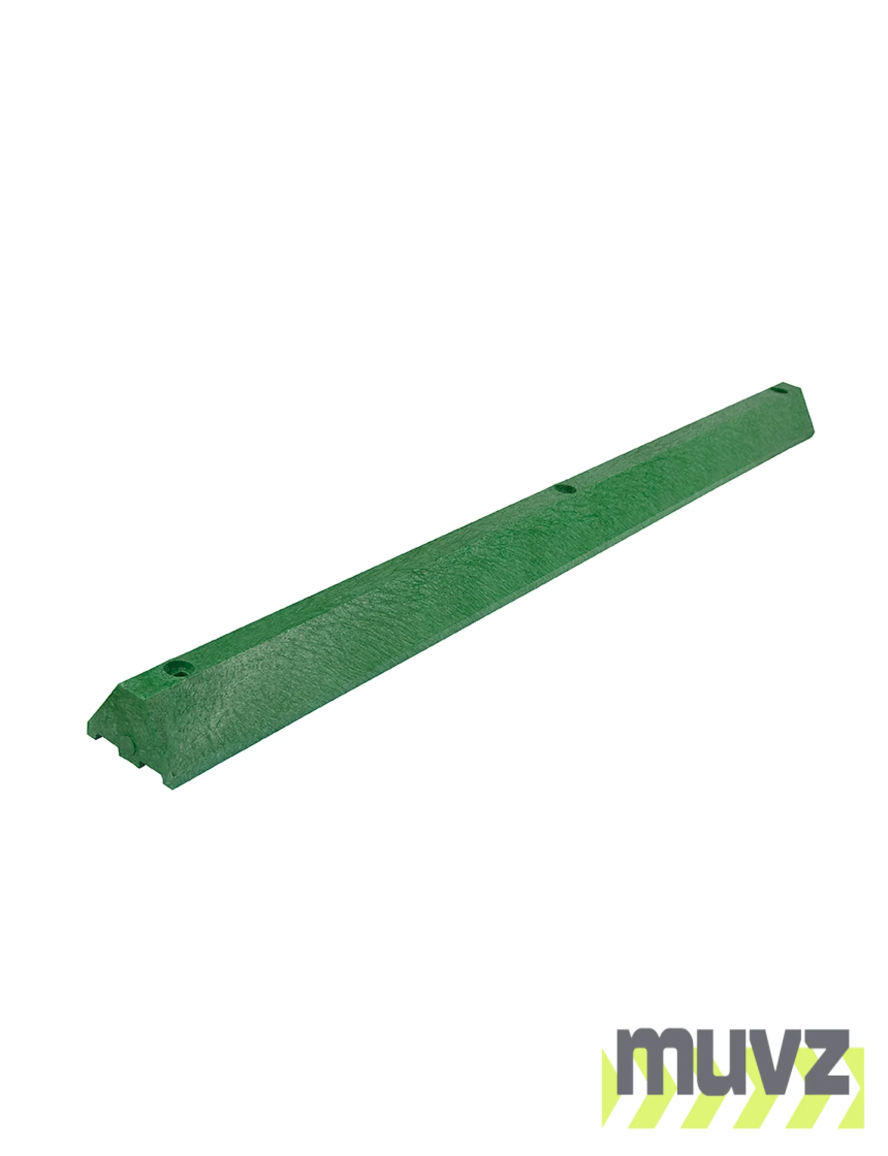 6\u0027, 4\" Tall, \u0027Industrial\u0027 Green Recycled Plastic Parking Block w/8\" Lag Bolts \u0026 Anchors