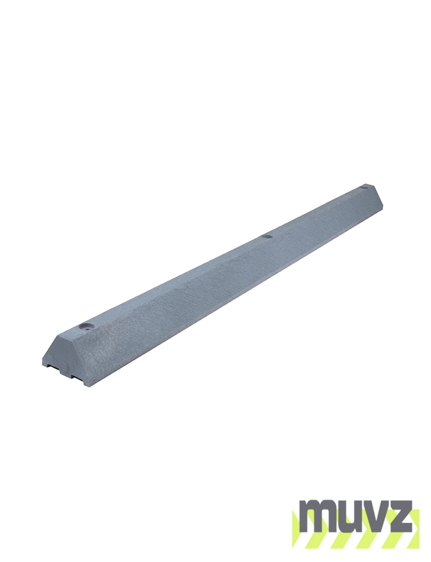 6\u0027, 4\" Tall, \u0027Industrial\u0027 Gray Recycled Plastic Parking Block w/18\" Spikes