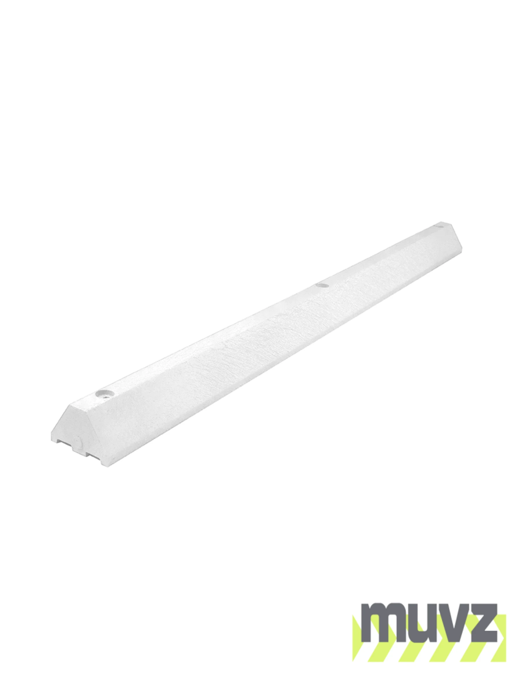 6\u0027, 4\" Tall, \u0027Industrial\u0027 White Recycled Plastic Parking Block w/12\" Spikes