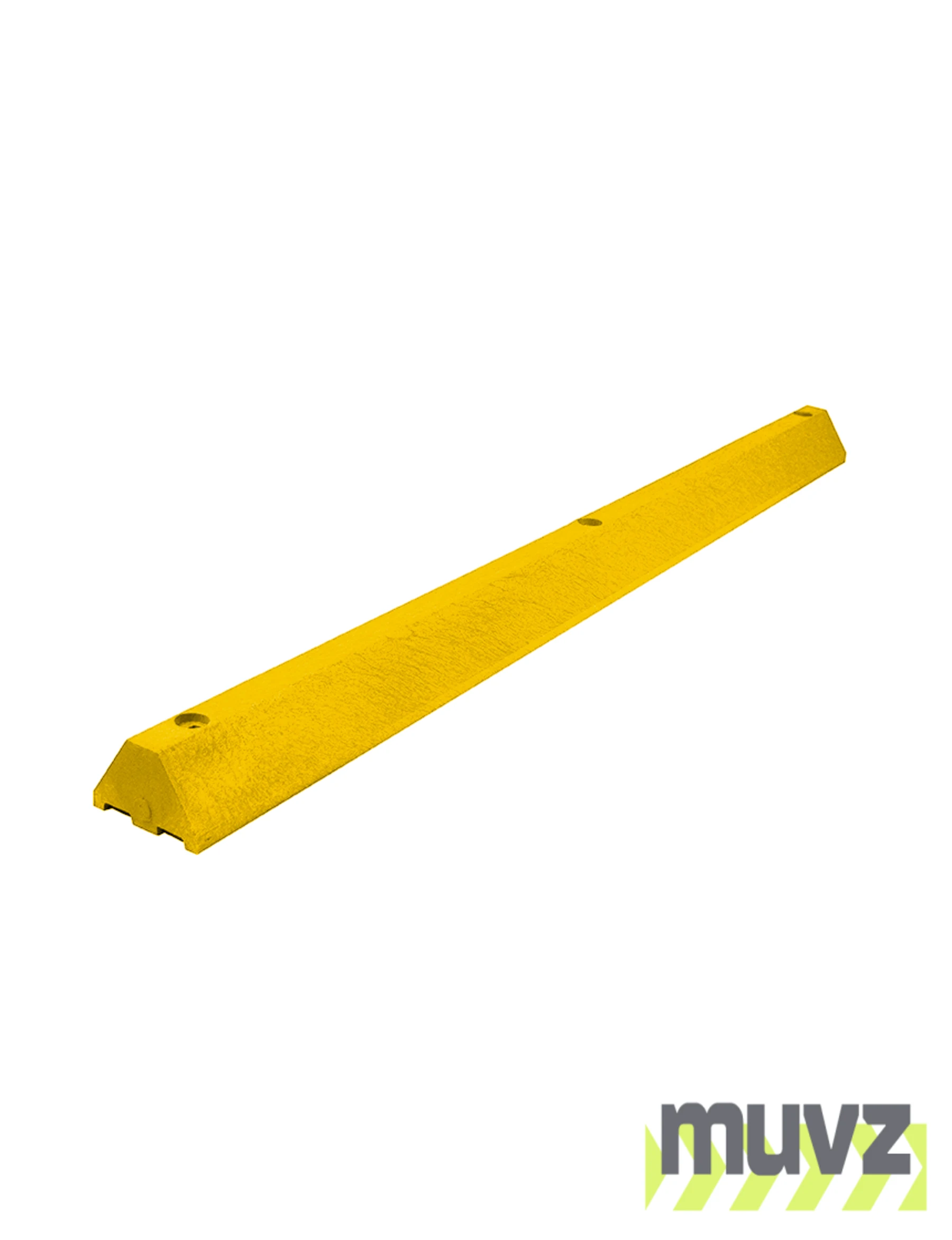 6\u0027, 4\" Tall, \u0027Industrial\u0027 Yellow Recycled Plastic Parking Block w/12\" Spikes