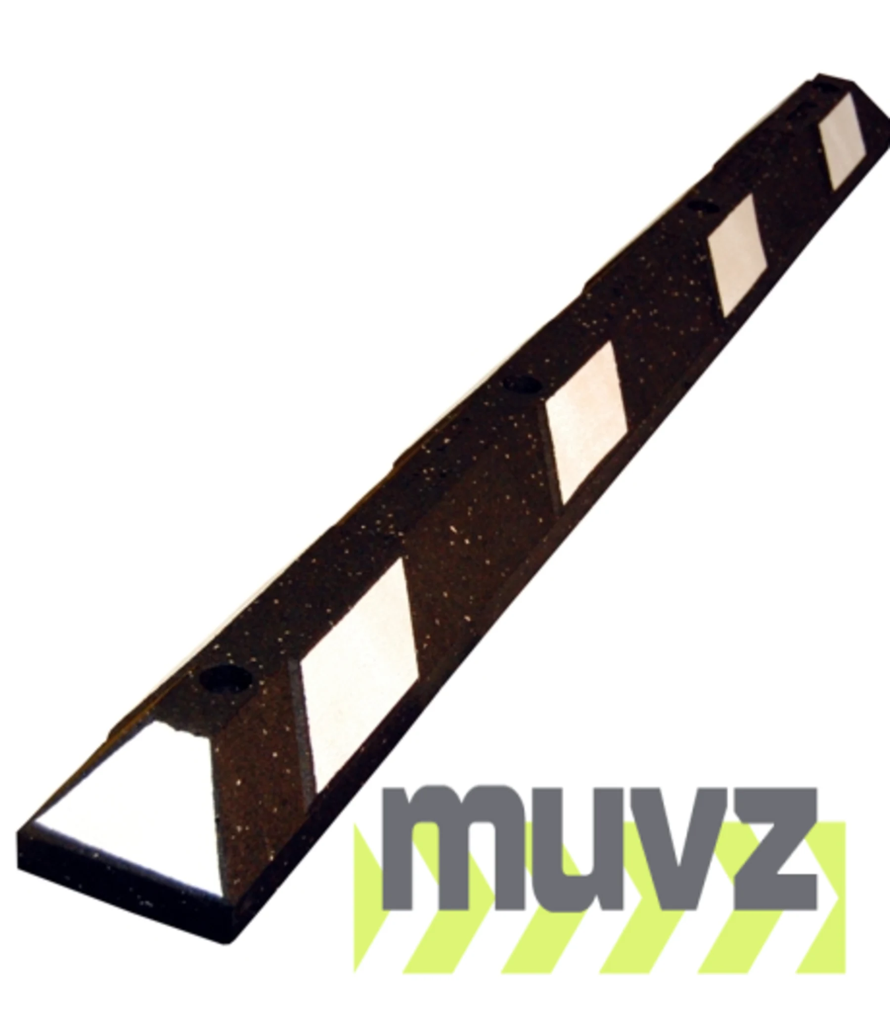 6\u0027 Recycled Rubber Parking Block w/White Reflective Tape (No Hardware)