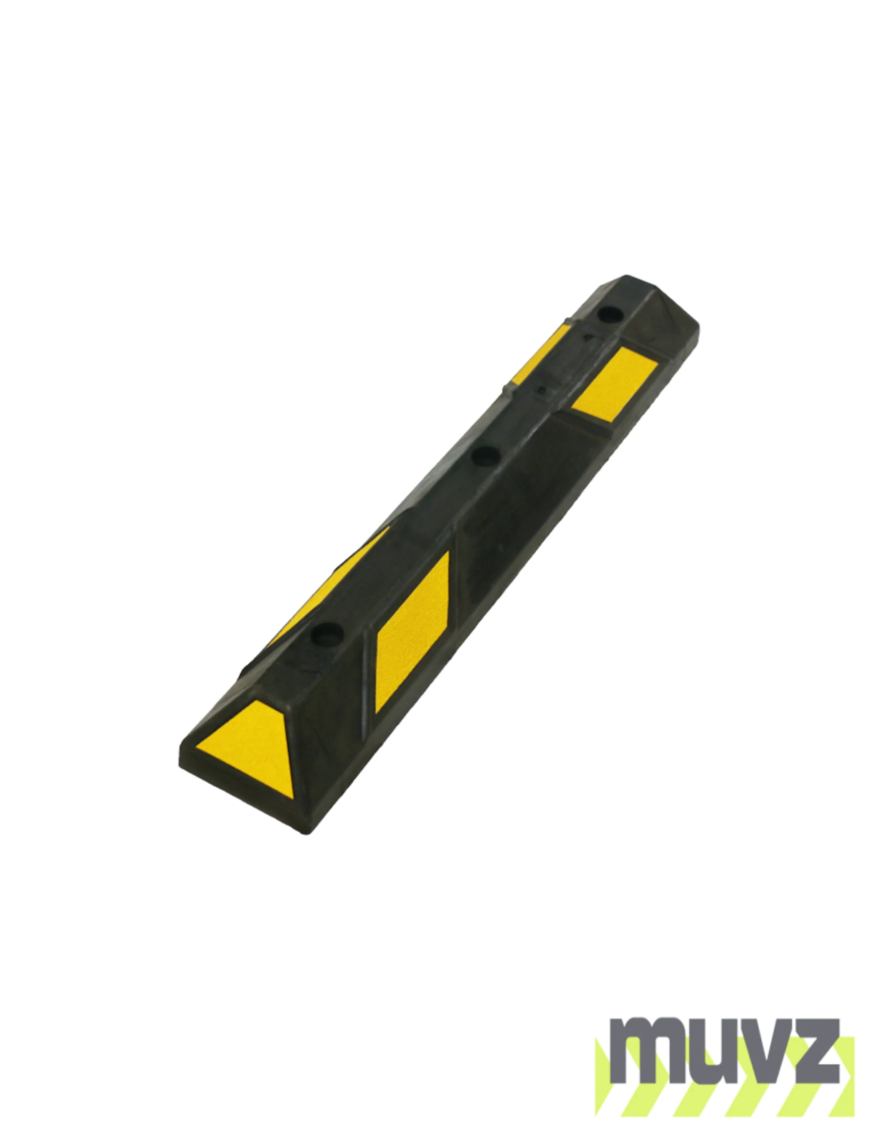 3\u0027 Economy Yellow Rubber Parking Block w/three 18\" Heavy Duty Galvanized Steel Spikes