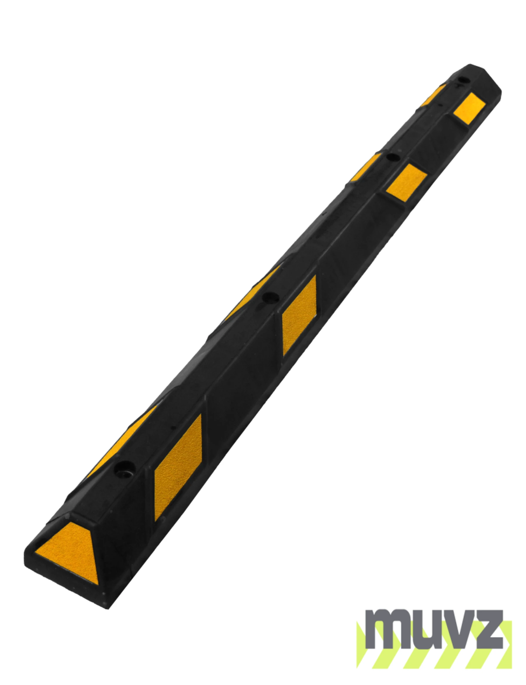 6\u0027 Economy Yellow Rubber Parking Block w/four 14\" Galvanized Rebar Steel Spikes