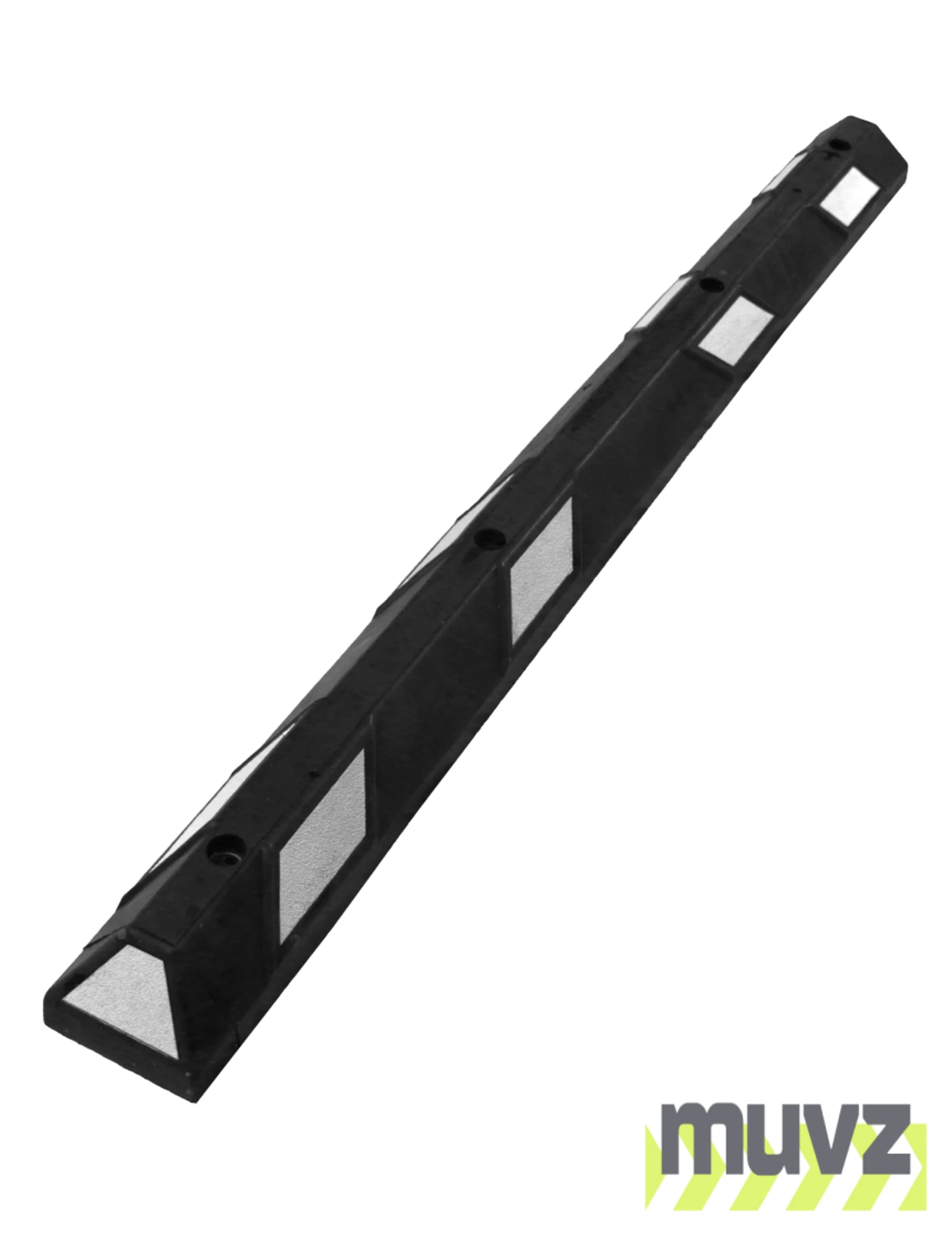 6\u0027 Economy Black \u0026 White Rubber Parking Block w/four 5\" Bolts for Concrete