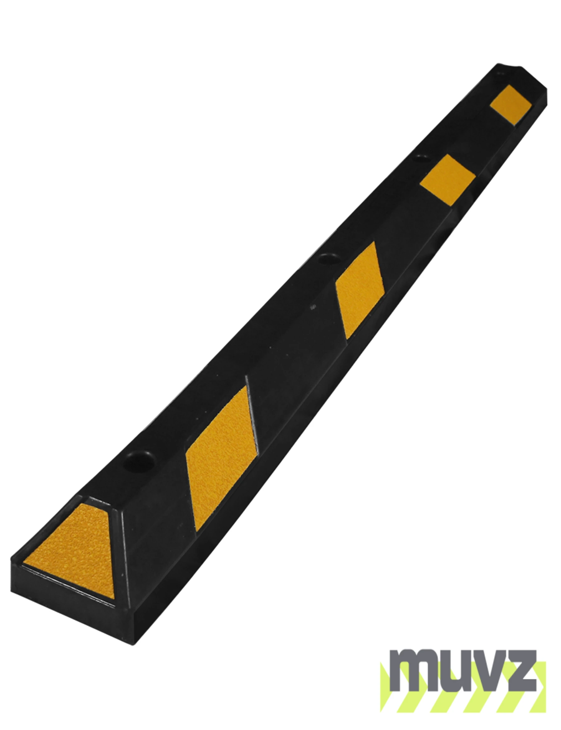 6\u0027 Yellow Rubber Parking Block w/four 12\" Galvanized Steel Spikes
