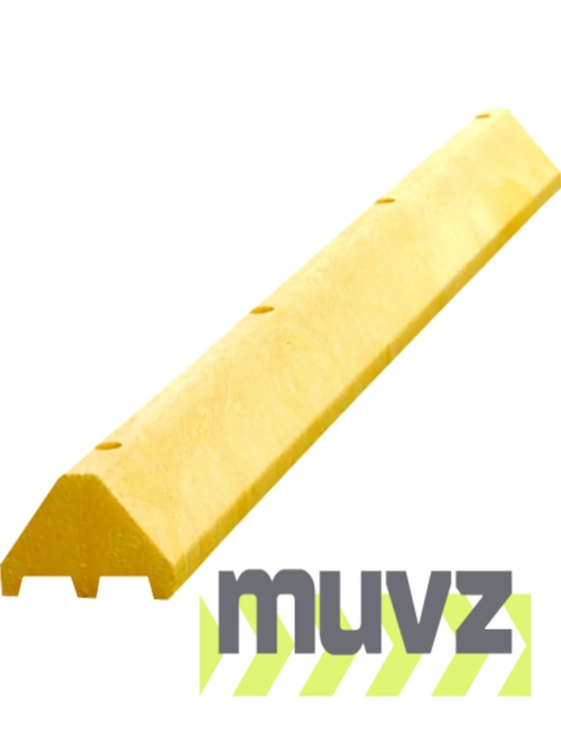 8\u0027 Long x 9.5\" Wide x 7\" Tall, Solid Yellow, Recycled Plastic Truck Block with 18\" Galvanized Spikes