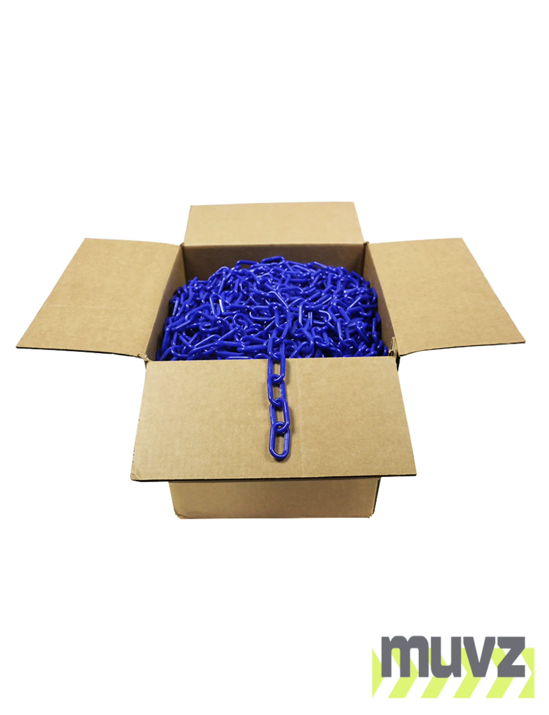 500\u0027 Box of Blue 2\" Link, Standard Plastic Chain