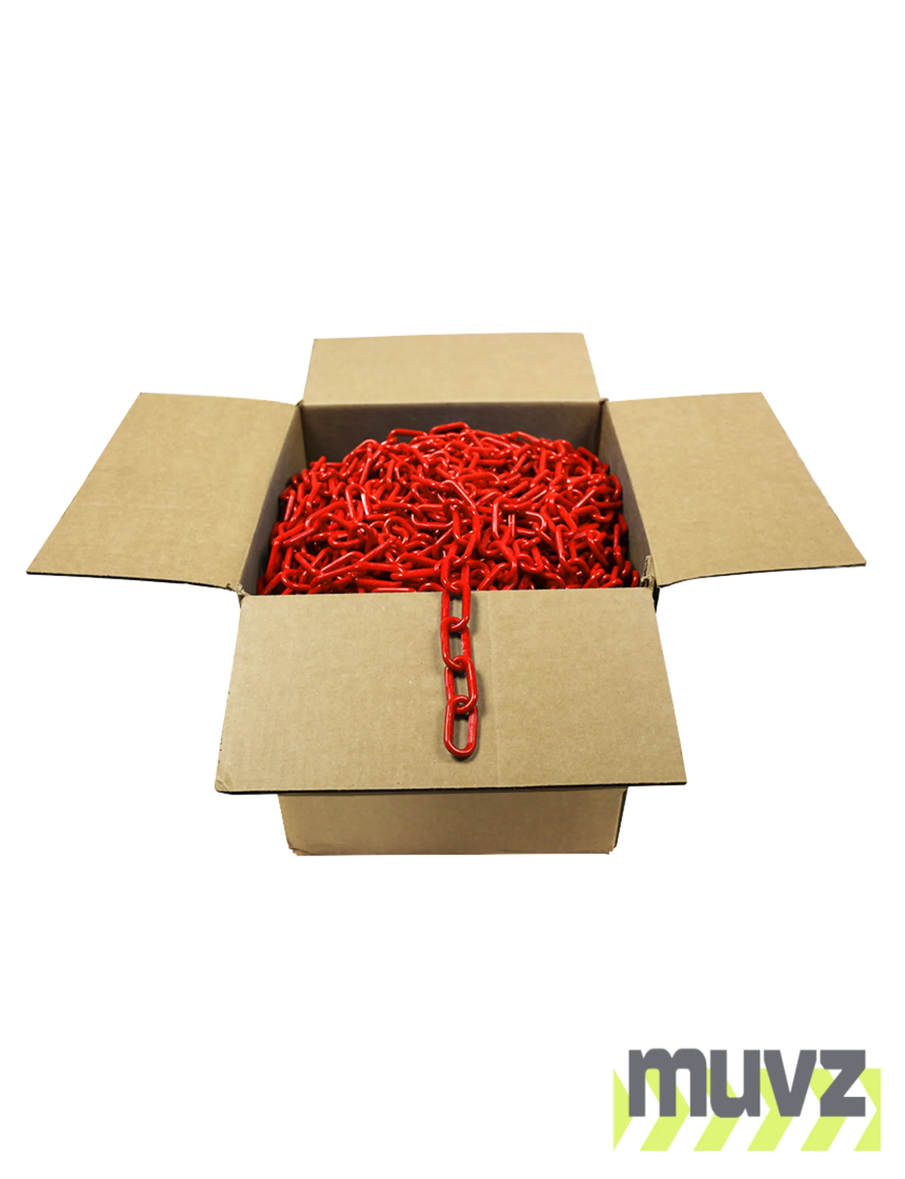 500\u0027 Box of Red 2\" Link, Standard Plastic Chain