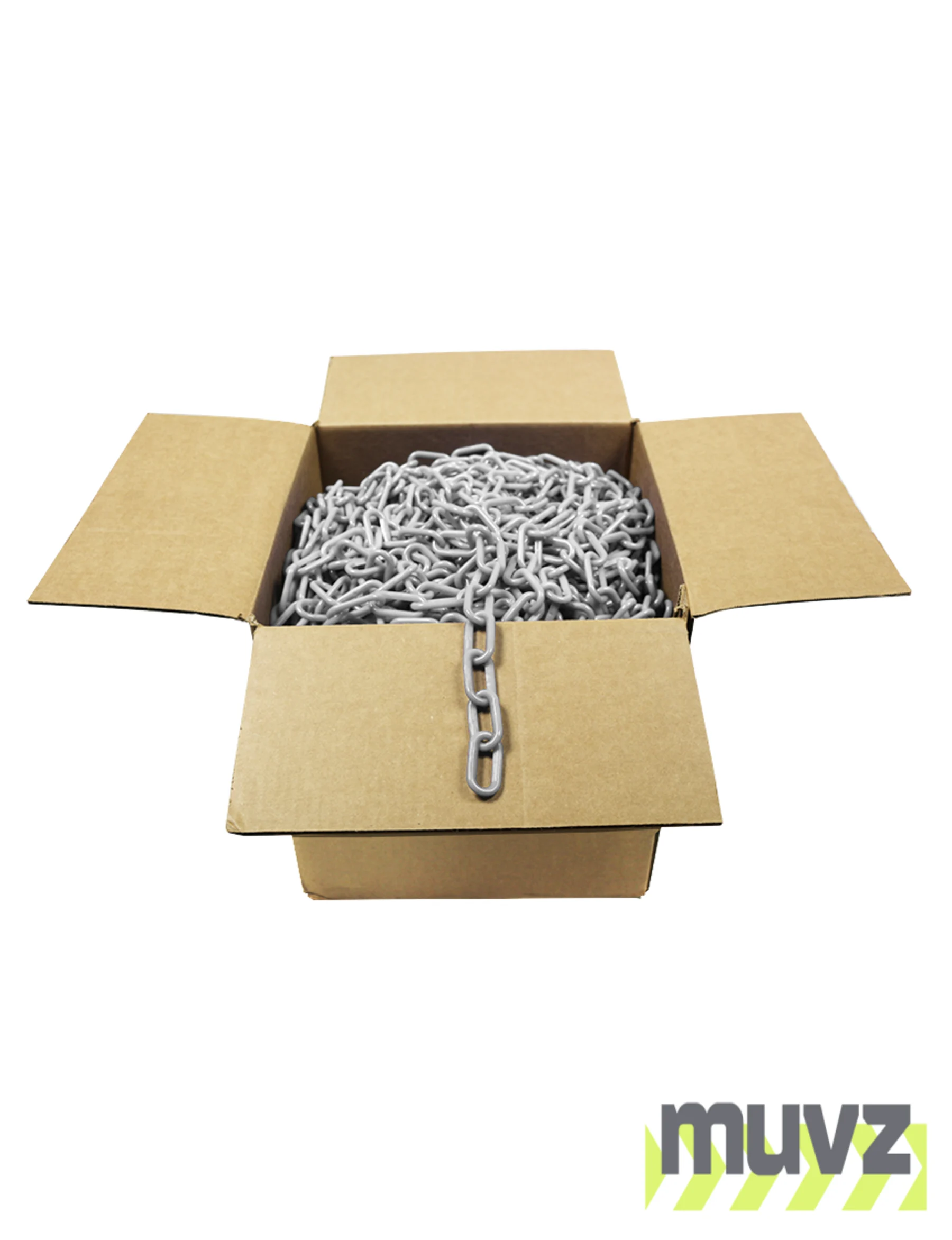 500\u0027 Box of White 2\" Link, Standard Plastic Chain