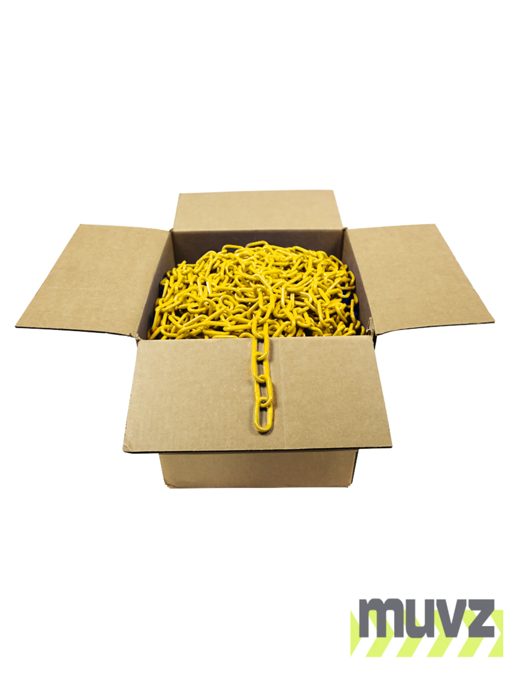 500\u0027 Box of Yellow  2\" Link, Standard Plastic Chain