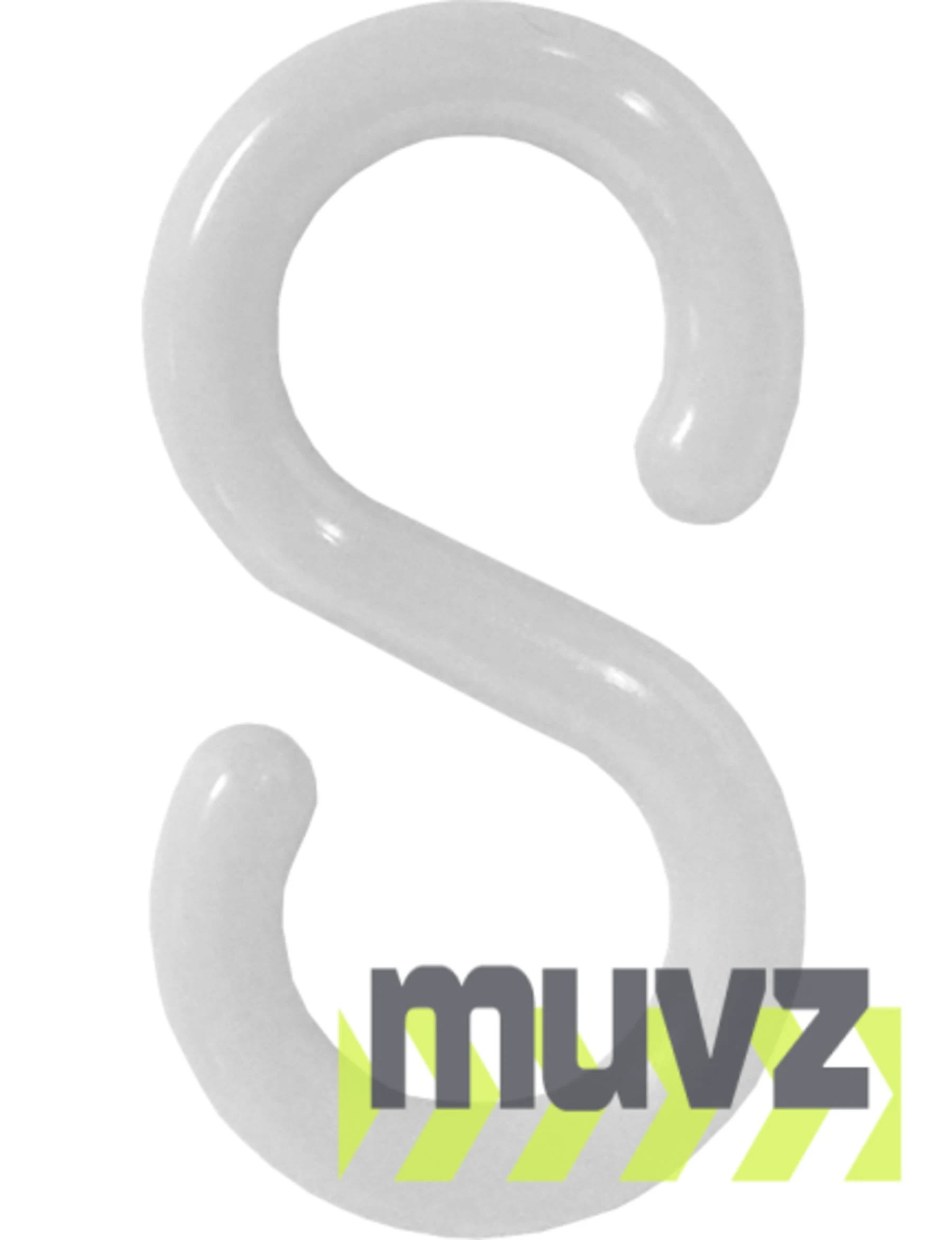 2\" White \"S\" Hook for Plastic Chain