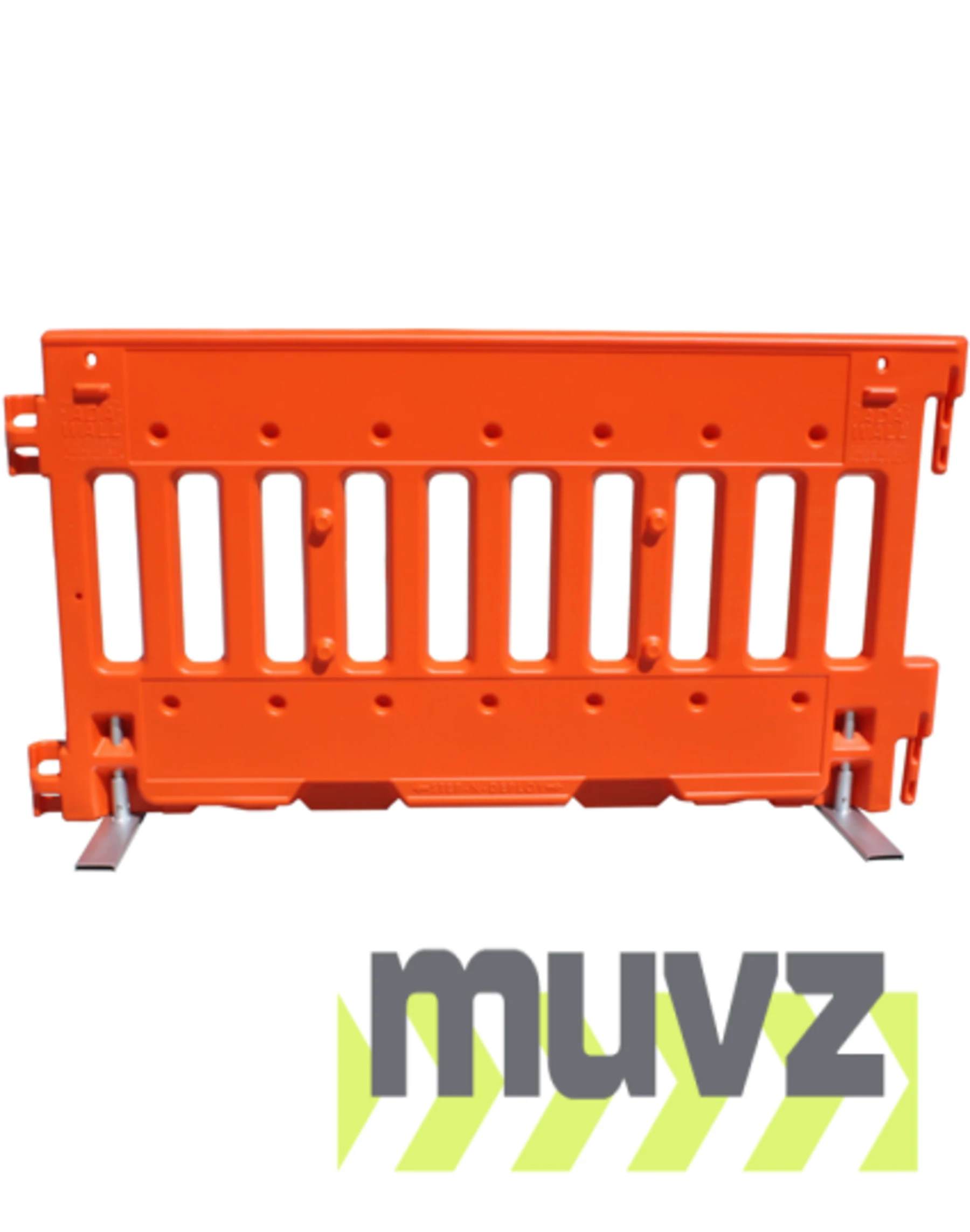 Orange, Pedestrian Wall Barricade w/ T-Legs (72\" L x 3\" W x 38\" H)