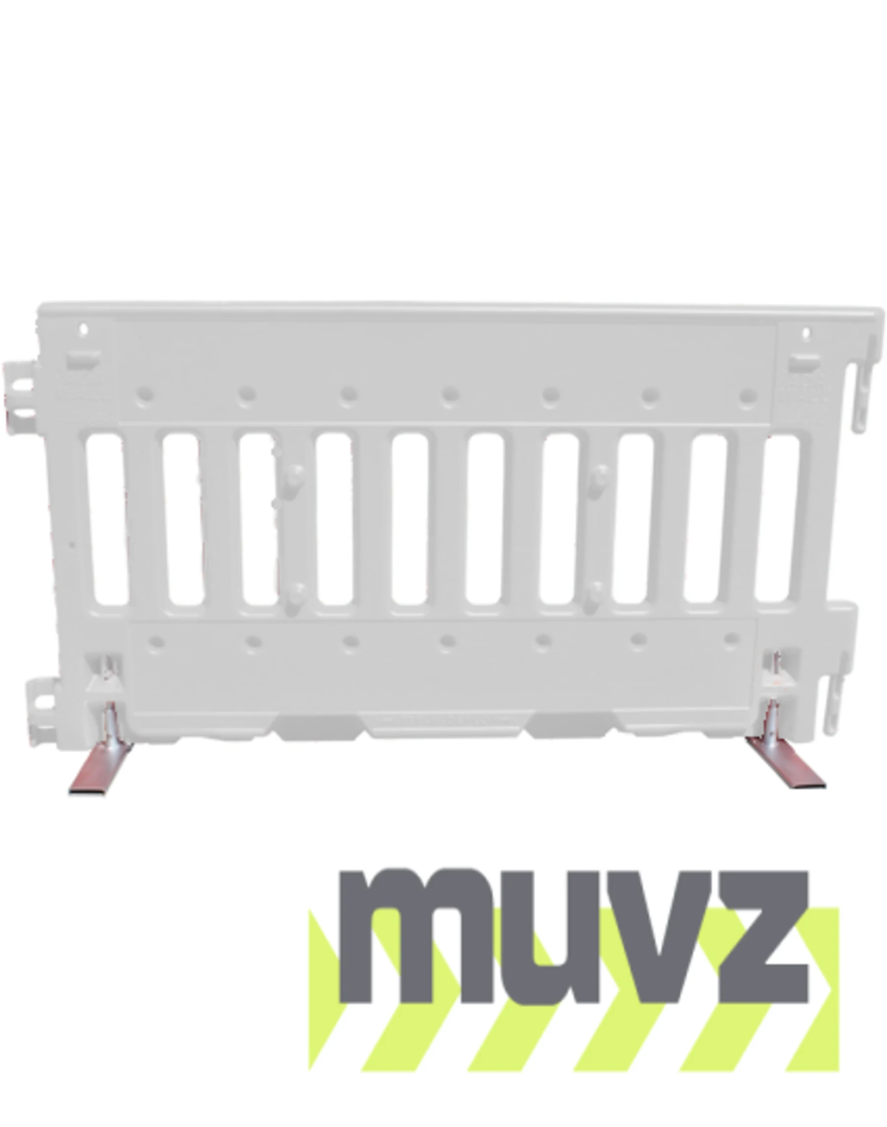 White, Pedestrian Wall Barricade w/ T-Legs (72\" L x 3\" W x 38\" H)