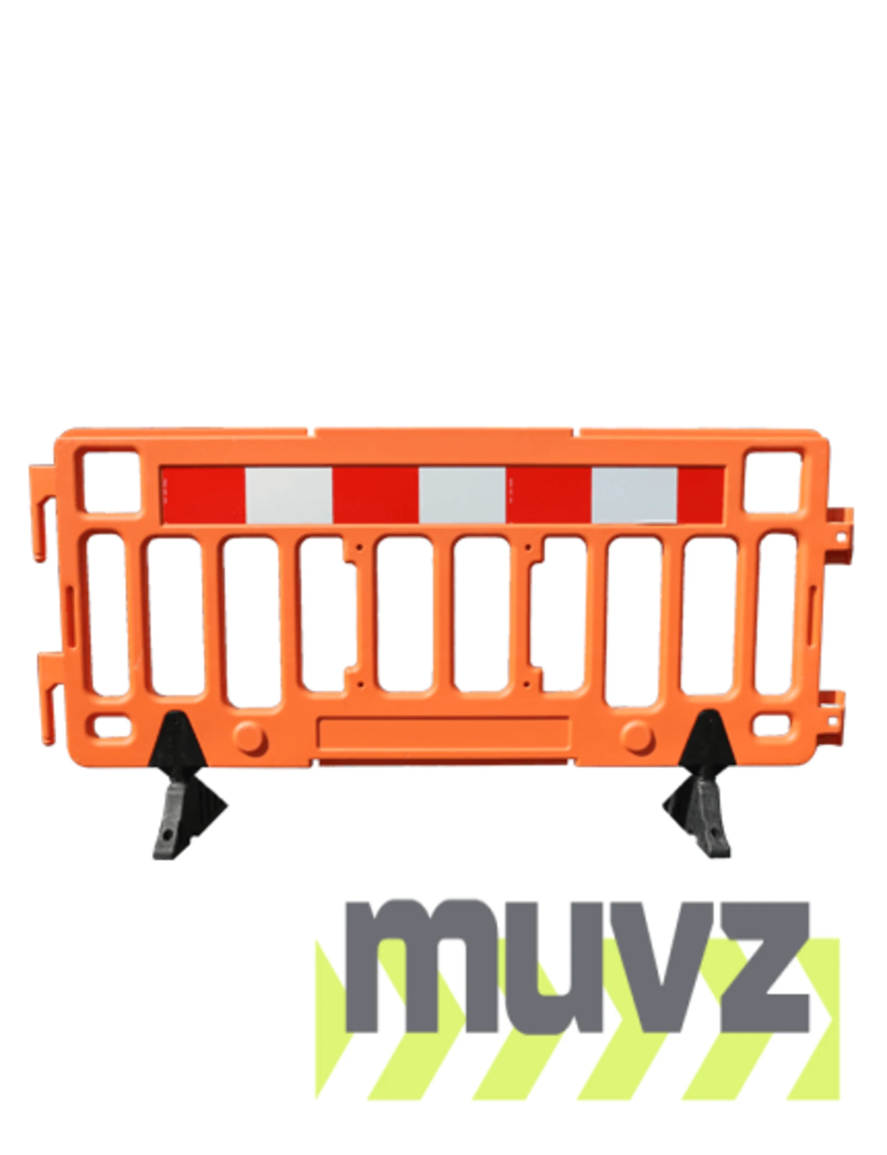 79\" Economy, Interlocking Pedestrian Fence, Orange with Orange \u0026 White Reflective Tape