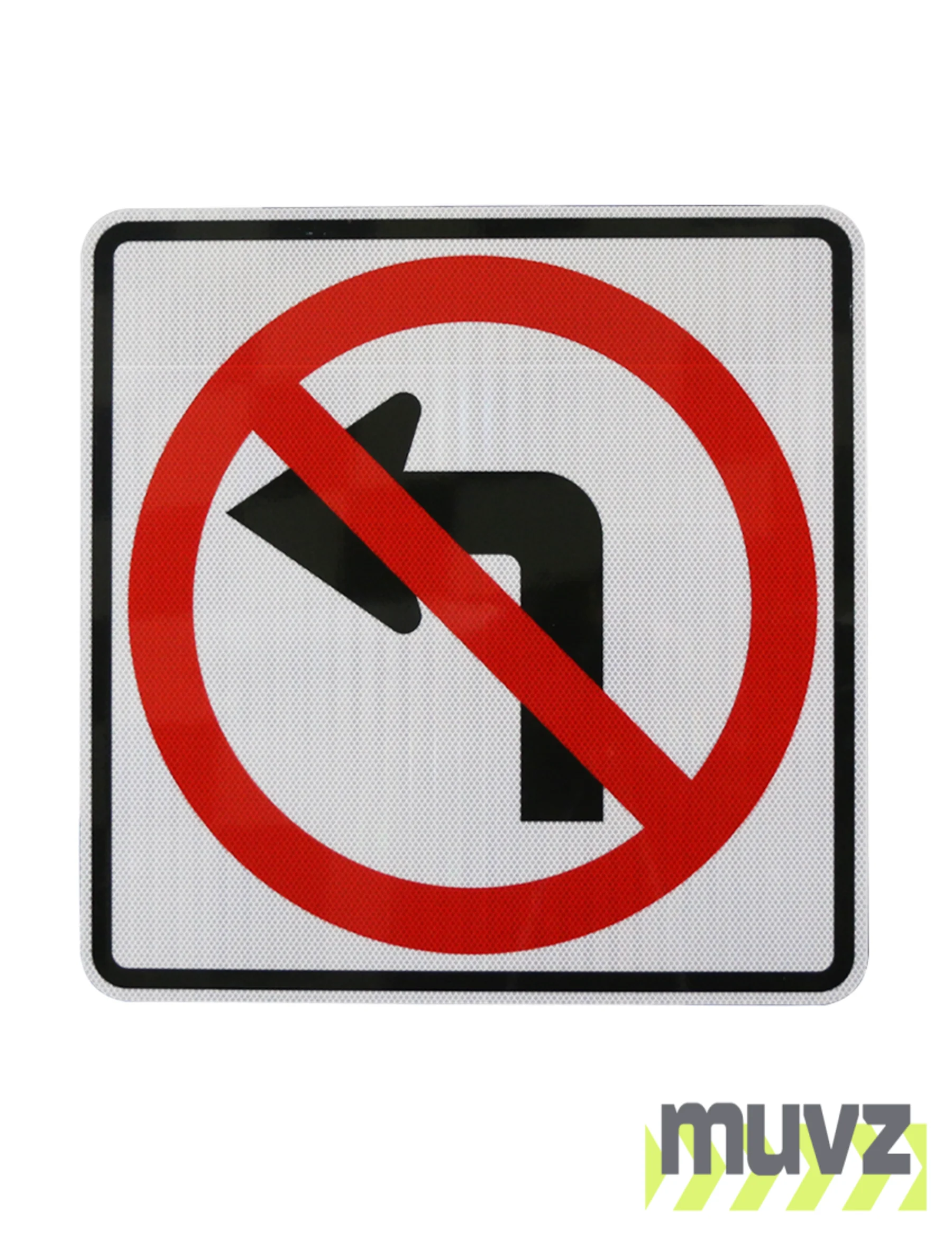 No Left Turn Symbol Signs