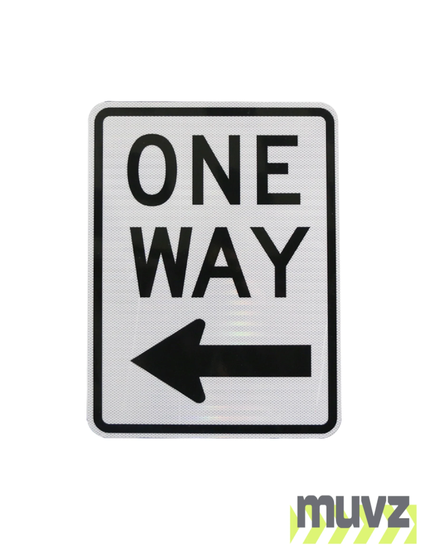 One Way with Left Arrow (Under Words) Sign