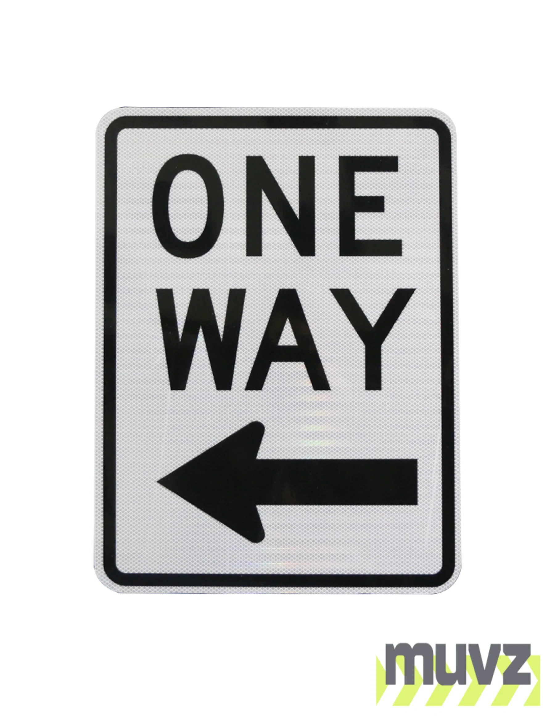 One Way with Left Arrow (Under Words) Sign
