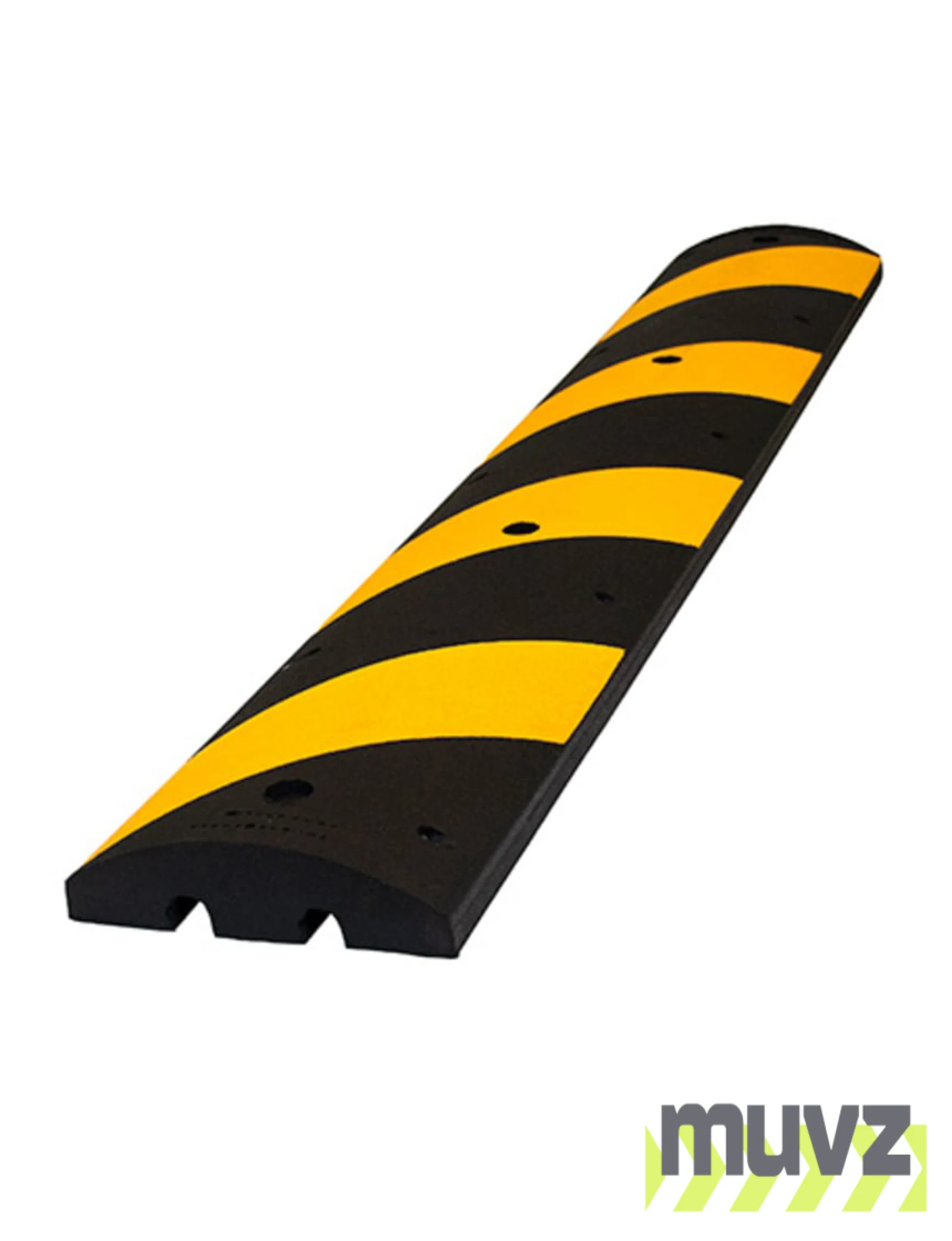 6\u0027 Reflective, Recycled Rubber Alley-Bump w/ 5\" Lag and Anchors