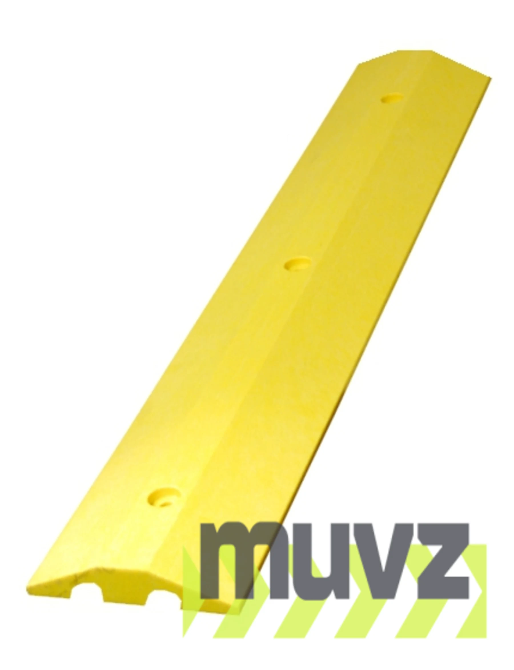 4\u0027 Yellow \u0027Economy\u0027 Recycled Plastic Speed Bump w/18\" Galvanized Steel Spikes