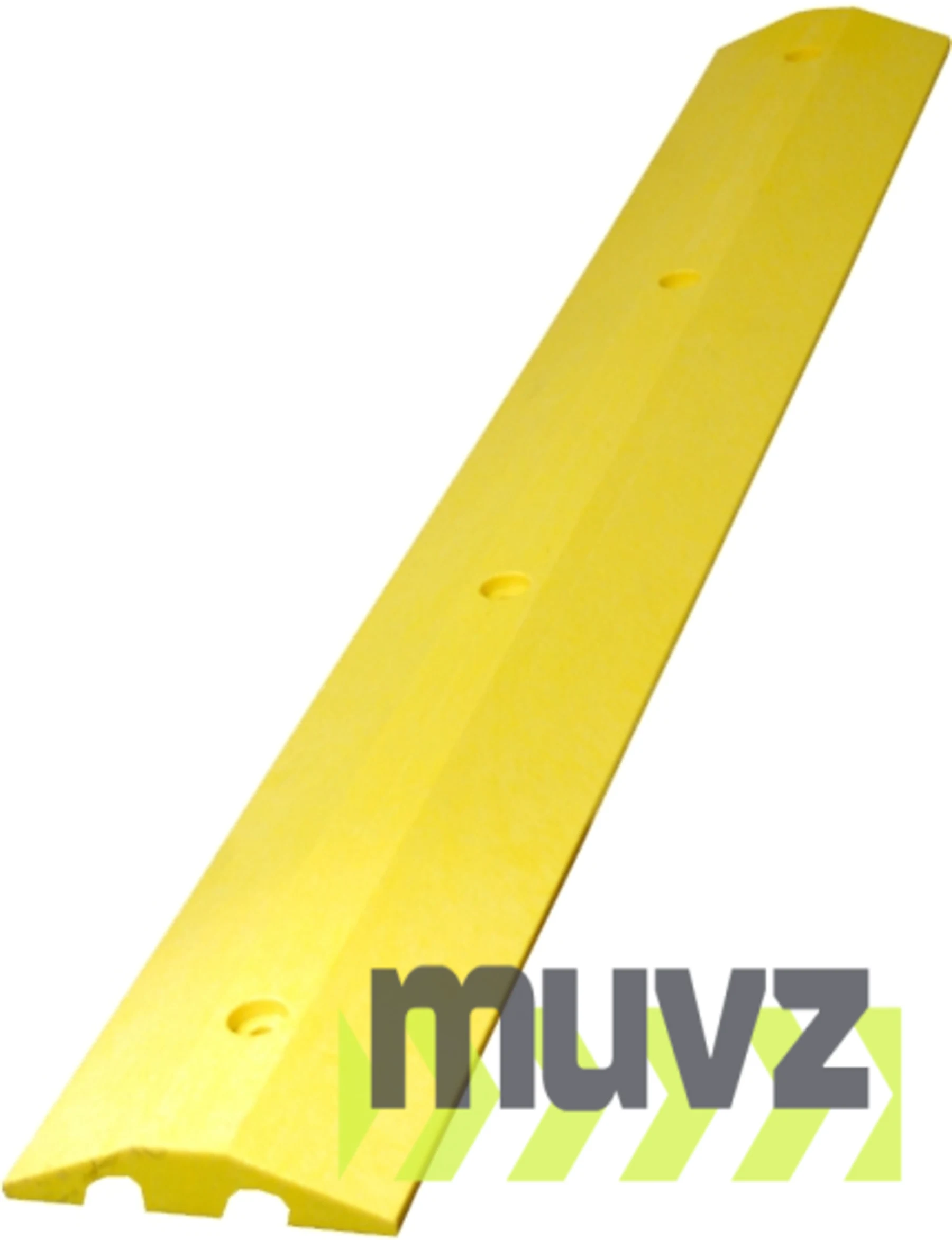 8\u0027 Yellow \u0027Economy\u0027 Recycled Plastic Speed Bump w/18\" Galvanized Steel Spikes