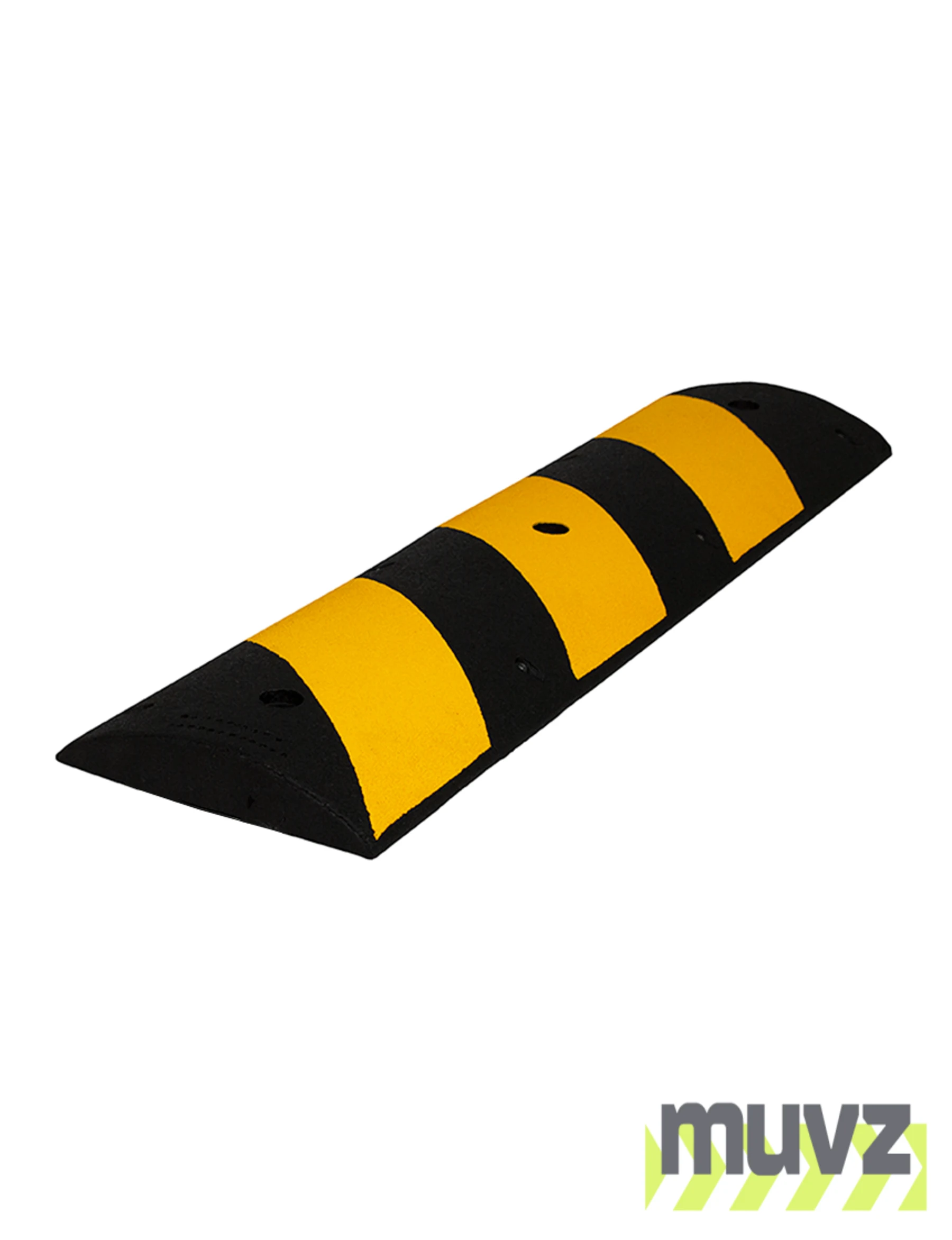 4\u0027 Reflective, HEAVY DUTY Recycled Rubber Speed Bump w/ 12\" Galvanized Steel Spikes