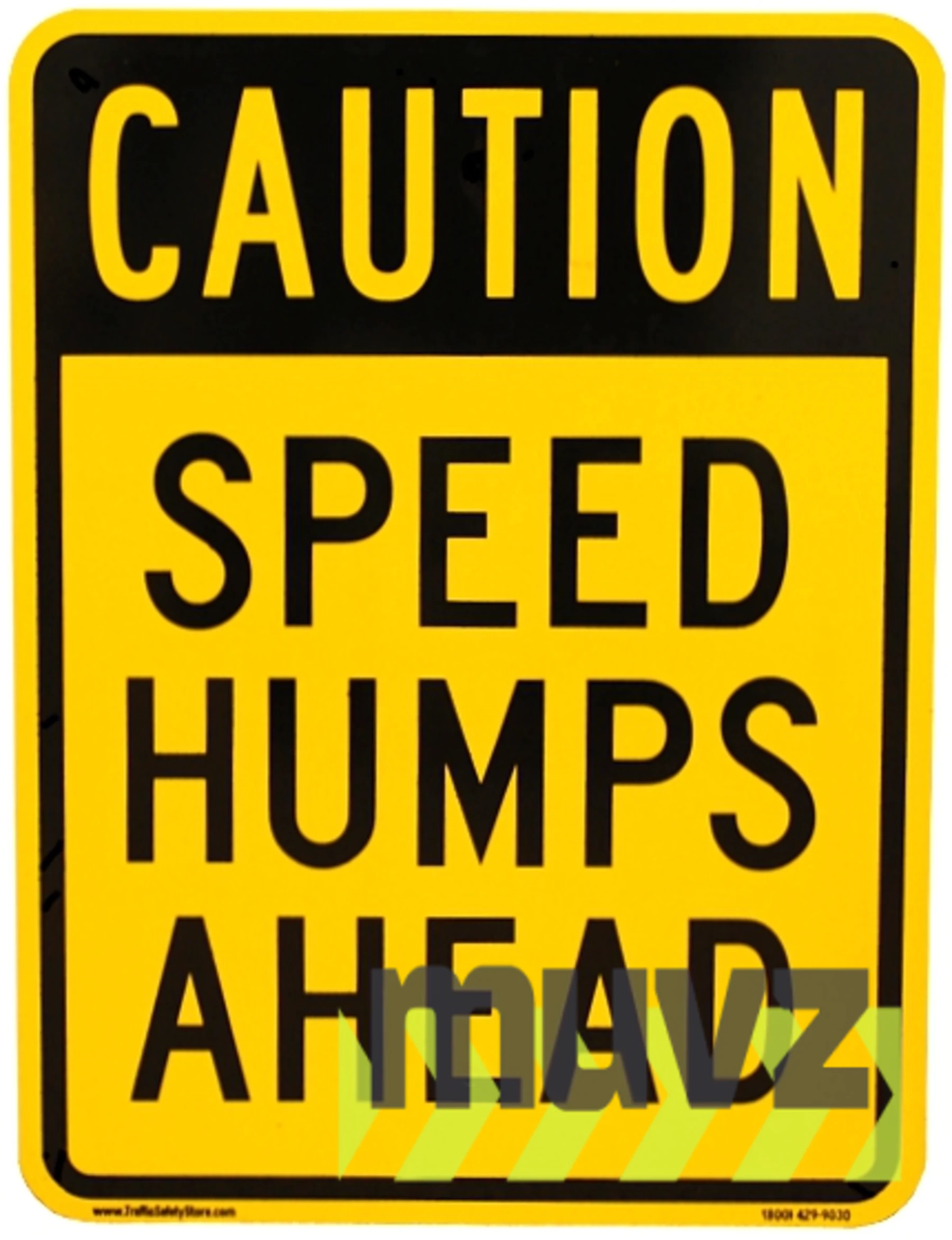 18\" x 24\", EG Reflective, \"Caution Speed Humps Ahead\" Sign