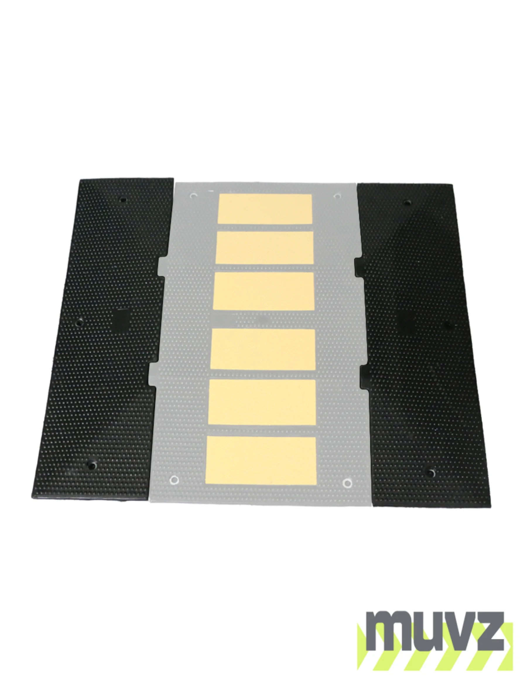 Economy Recycled Rubber Speed Hump End Cap Kit w/Lags \u0026 Anchors (1 Male \u0026 1 Female)