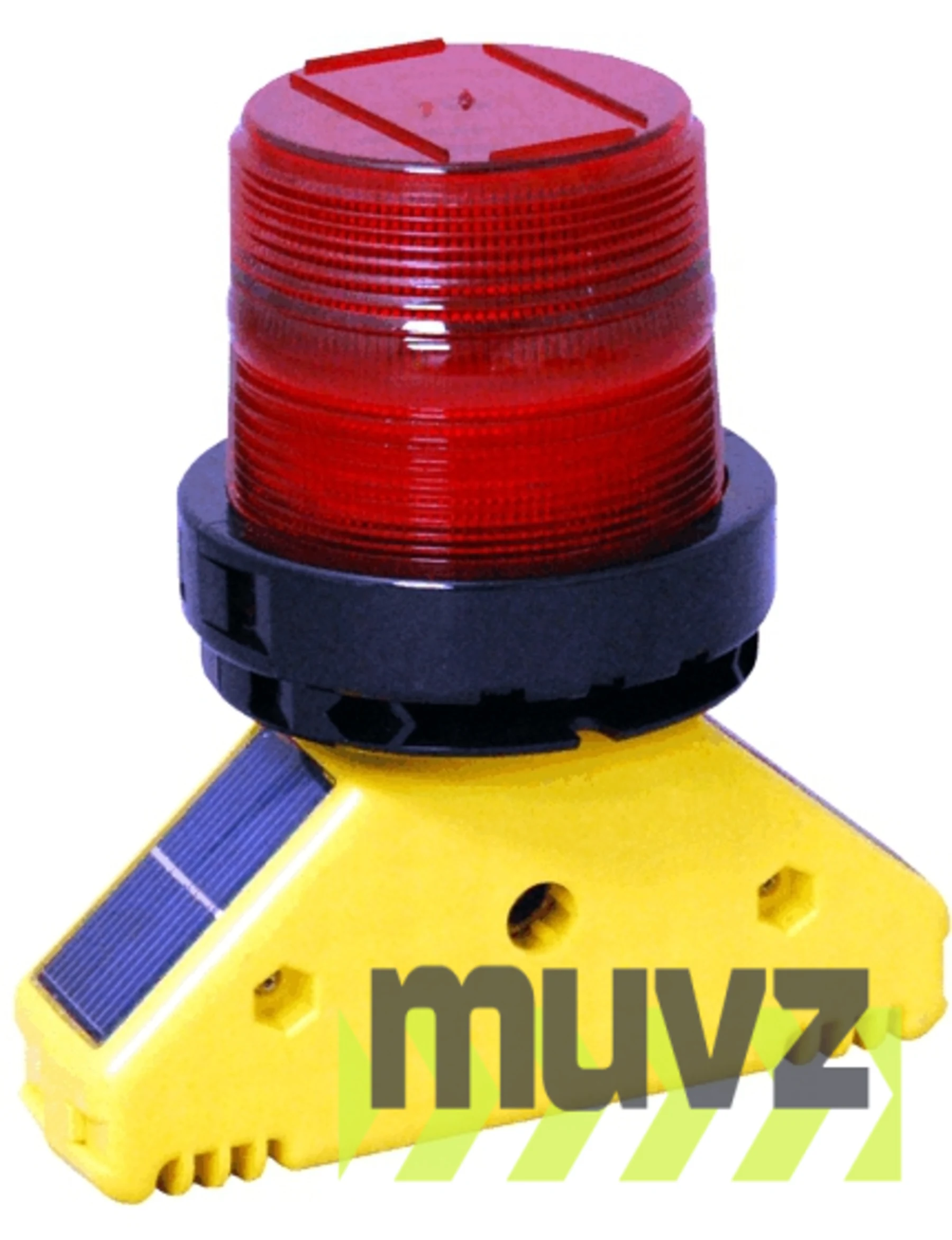 Solar LED Airport Barricade Light with Photo-Cell, Red 360 degree lens