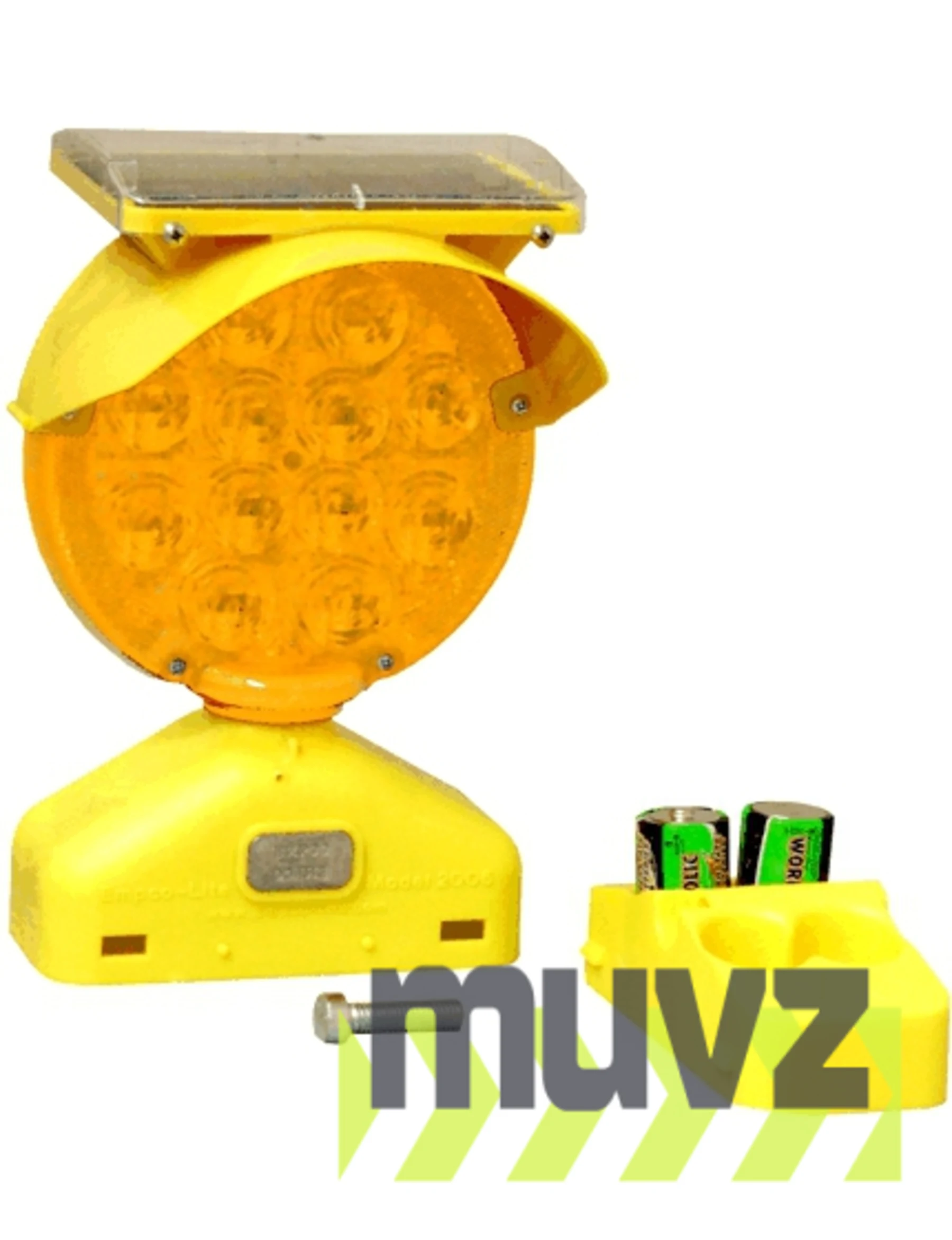 Economy Solar Assist Type B Flasher, Yellow with Two (2) D-Cell Batteries