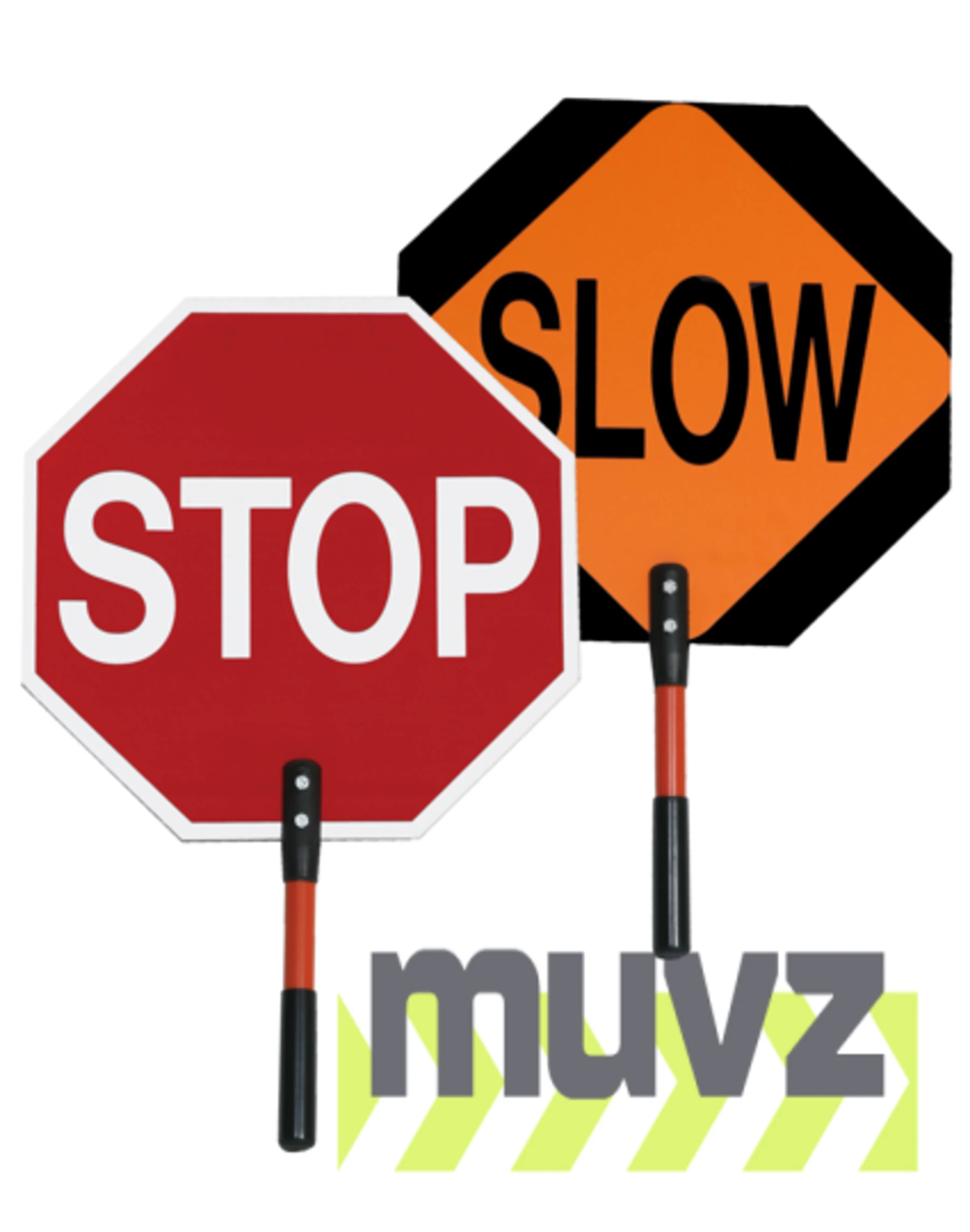 Heavy-Duty 18\" Non-Reflective STOP/SLOW Paddle with 12\" Plastic Handle