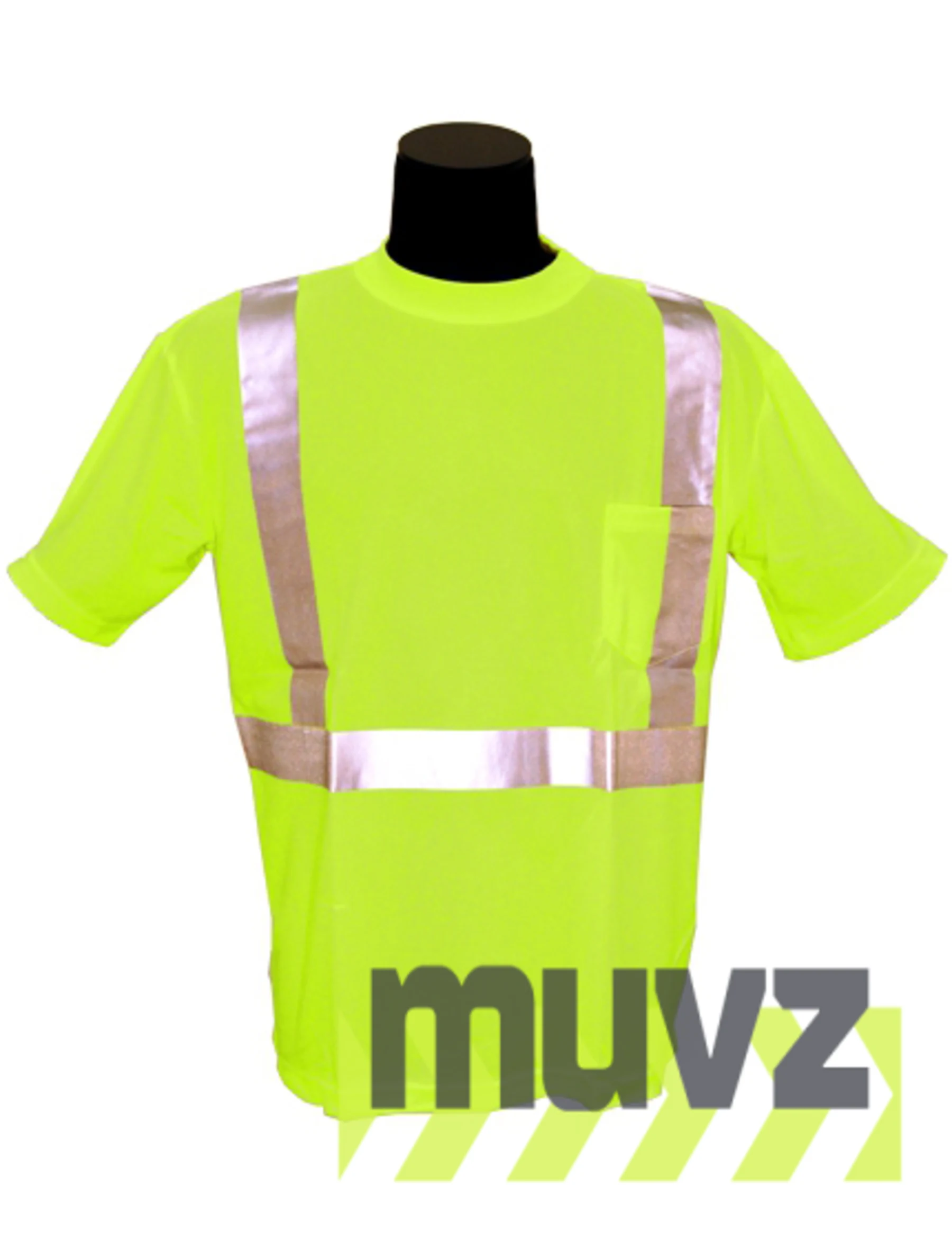 LIME, High Visibility, Microfiber Polyester Class 2 T-Shirt, Large