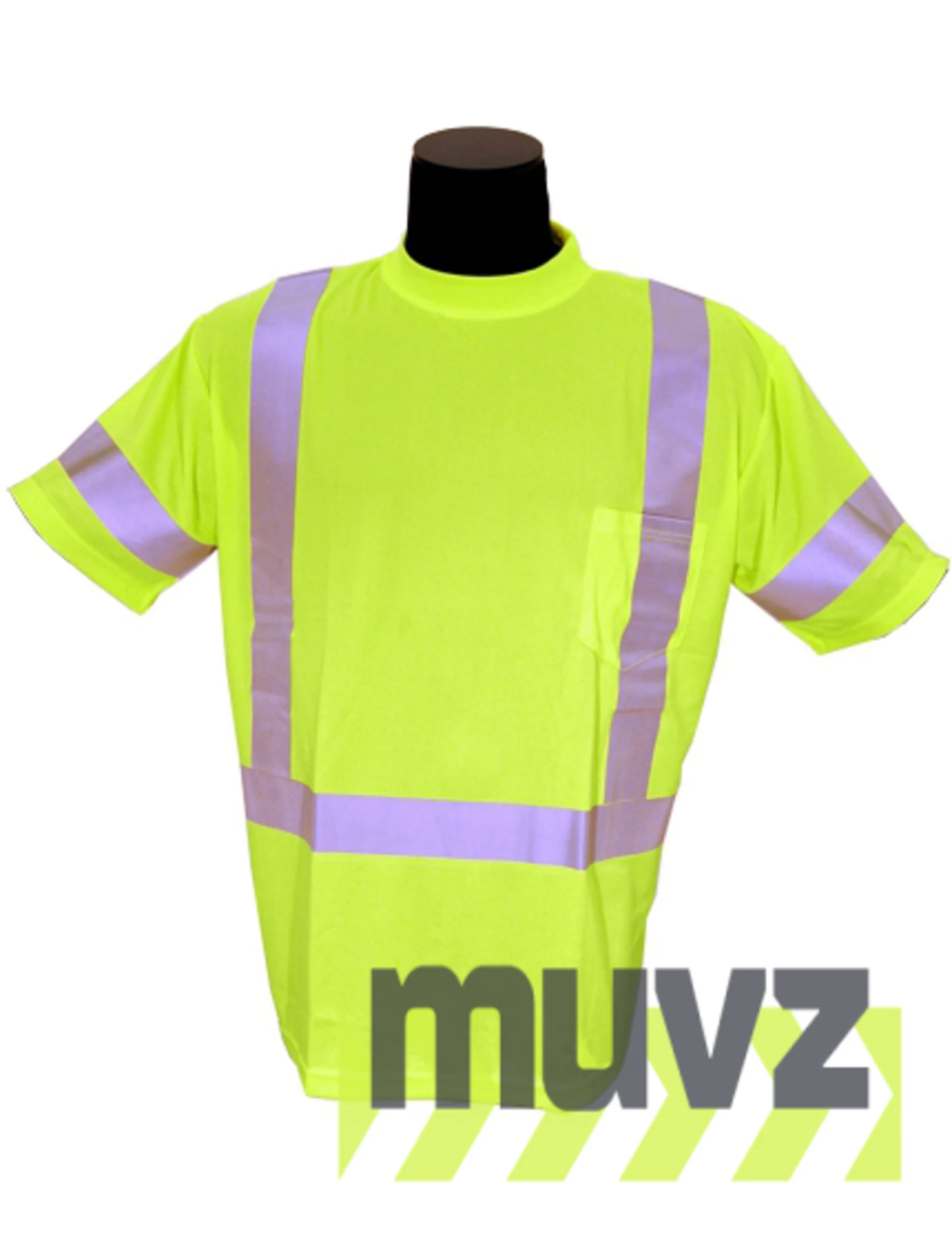 LIME, High Visibility, Microfiber Polyester Class 3 T-Shirt, Large