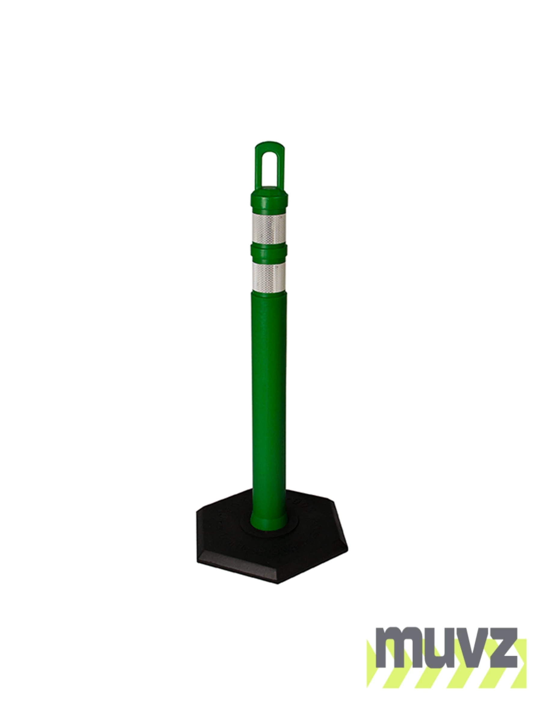42\" GREEN \u0027JBC Arch-Top\u0027 Tube with Two 3\" Reflective Collars and 12lb Base