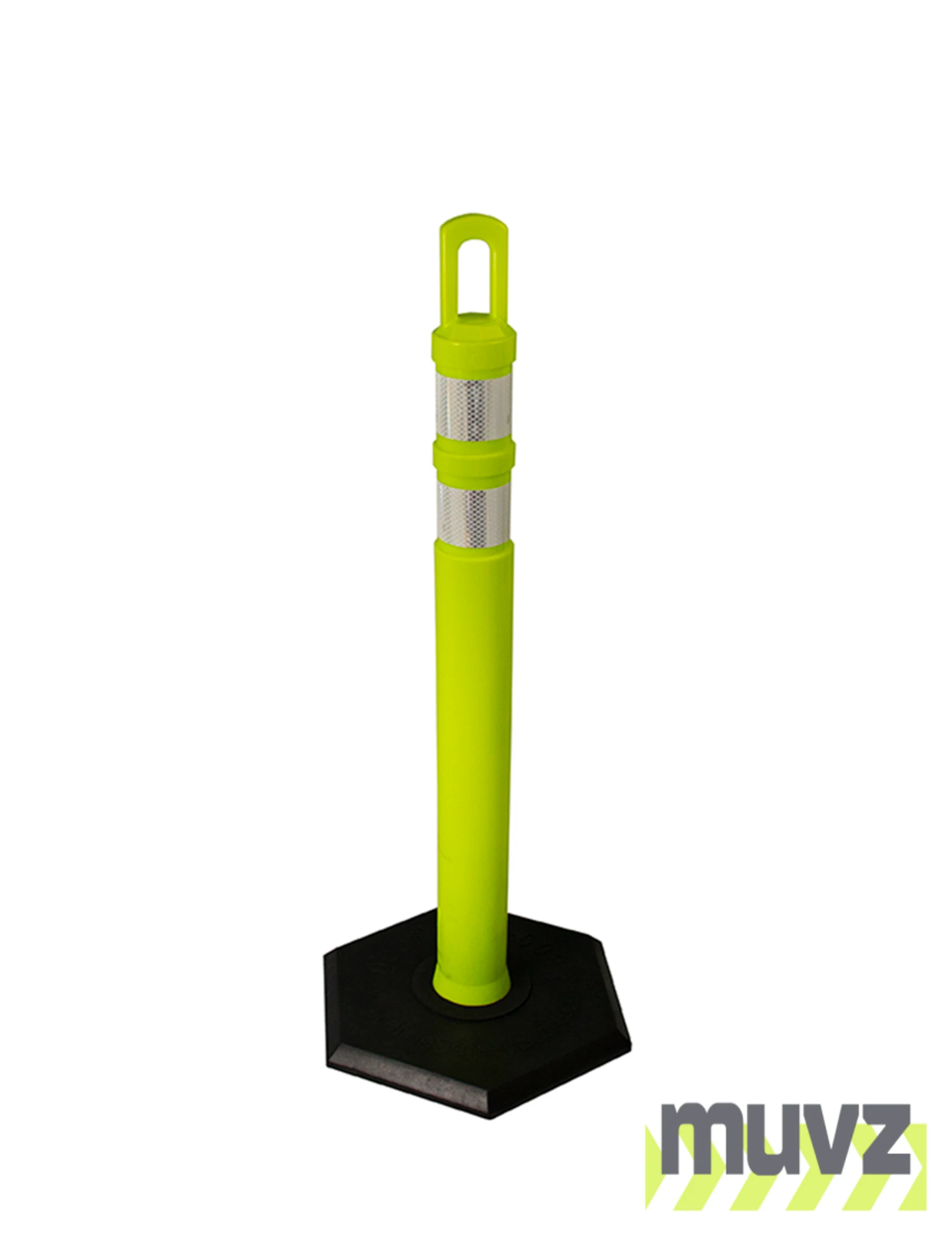 42\" LIME \u0027JBC Arch-Top\u0027 Tube with Two 3\" Reflective Collars and 18lb Base