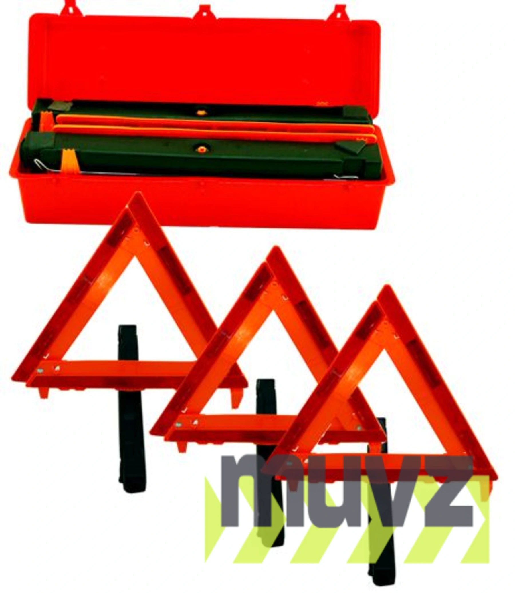 Reflective Triangle Warning Kit in Carrying Case (Includes three folding triangles)
