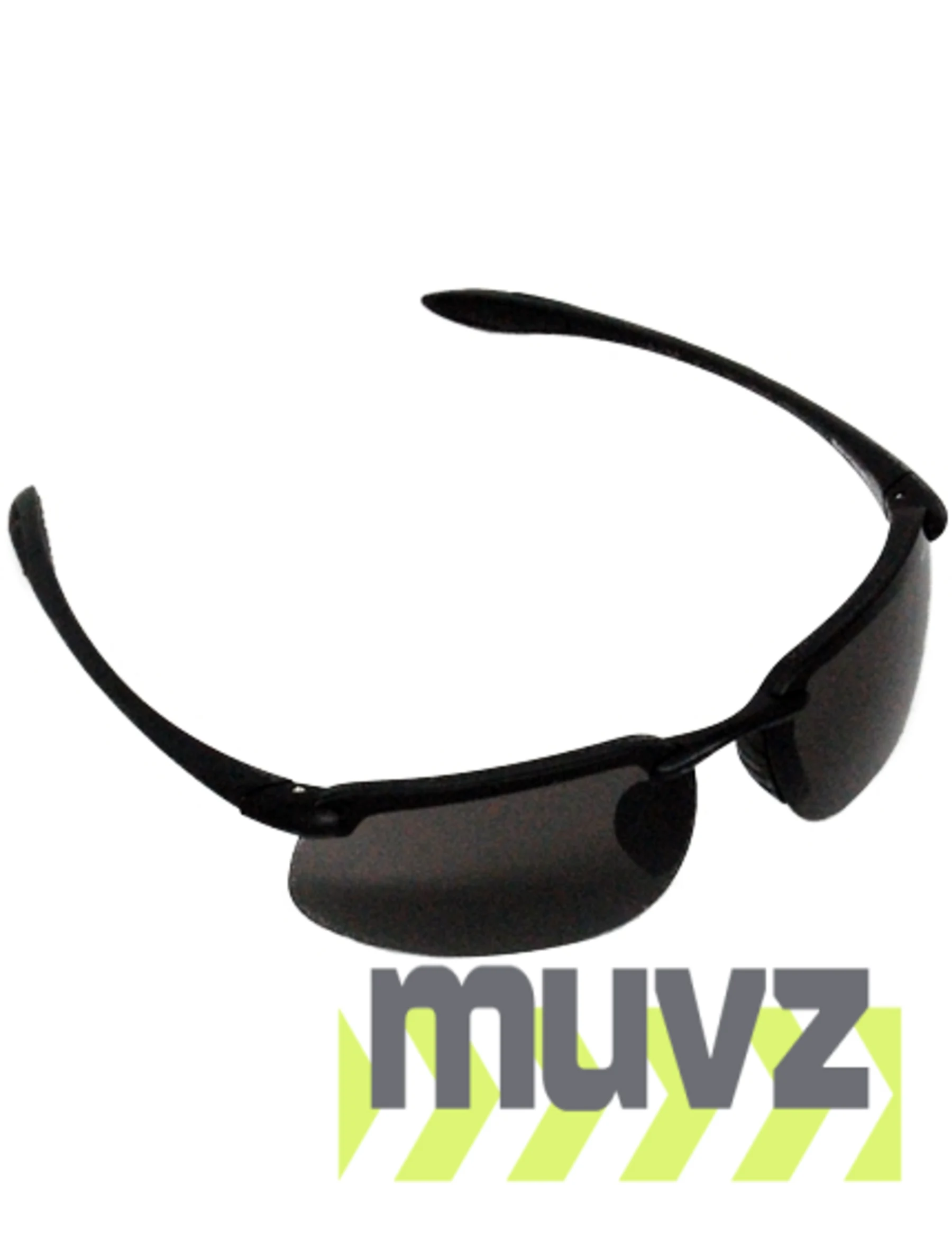 Z87+ Safety Sunglasses (rectangular lens, matte-black frame, gray anti-fog lens)