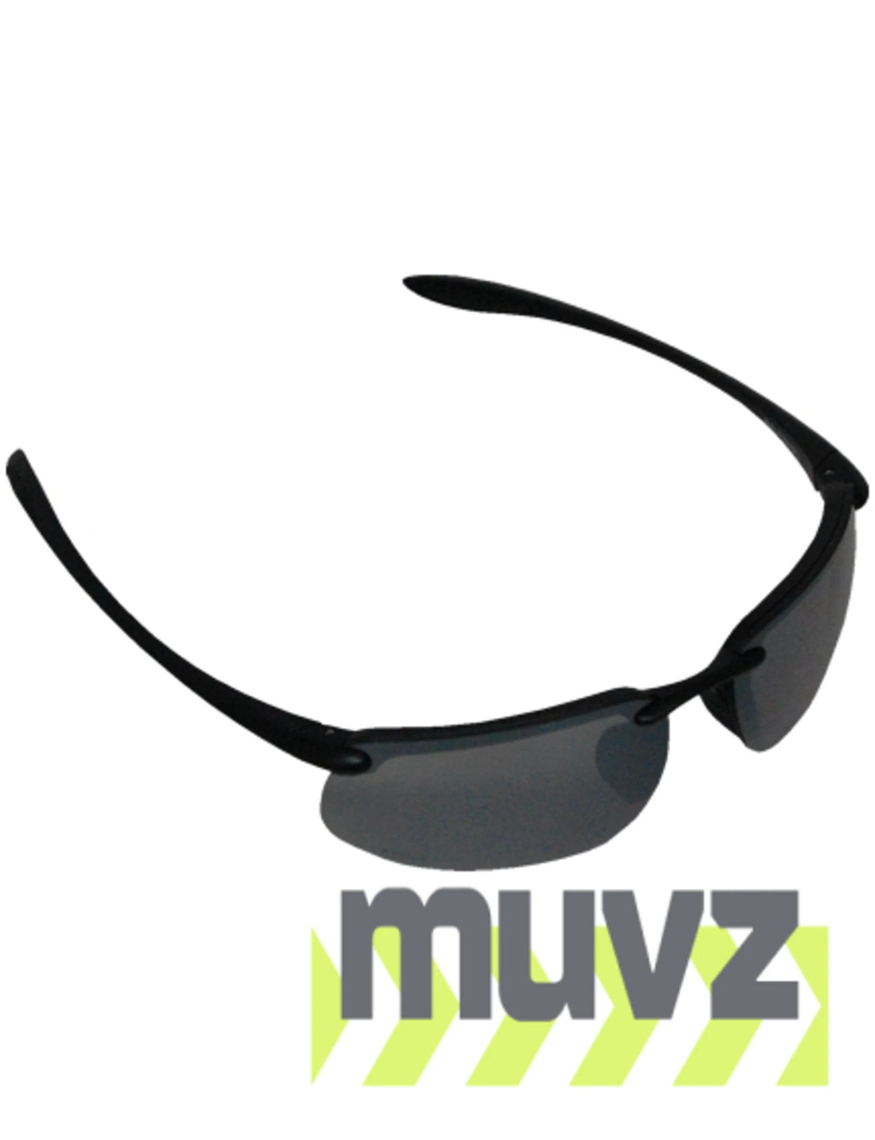 Z87+ Safety Sunglasses (rectangular lens, matte-black frame, silver mirror anti-fog lens)