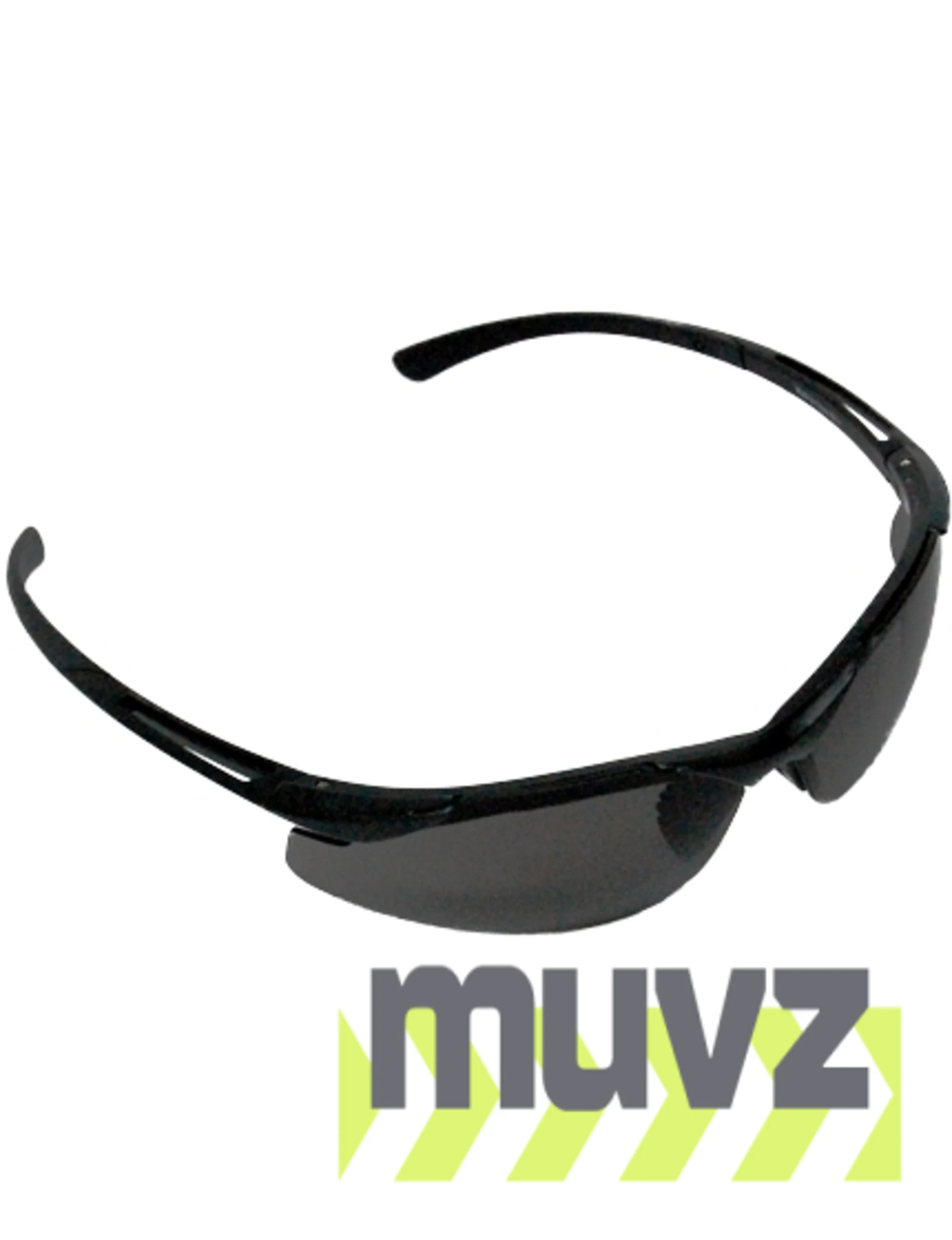Z87+ Safety Sunglasses (light, wrap around lens, matte-black frame, neutral gray anti-fog lens)