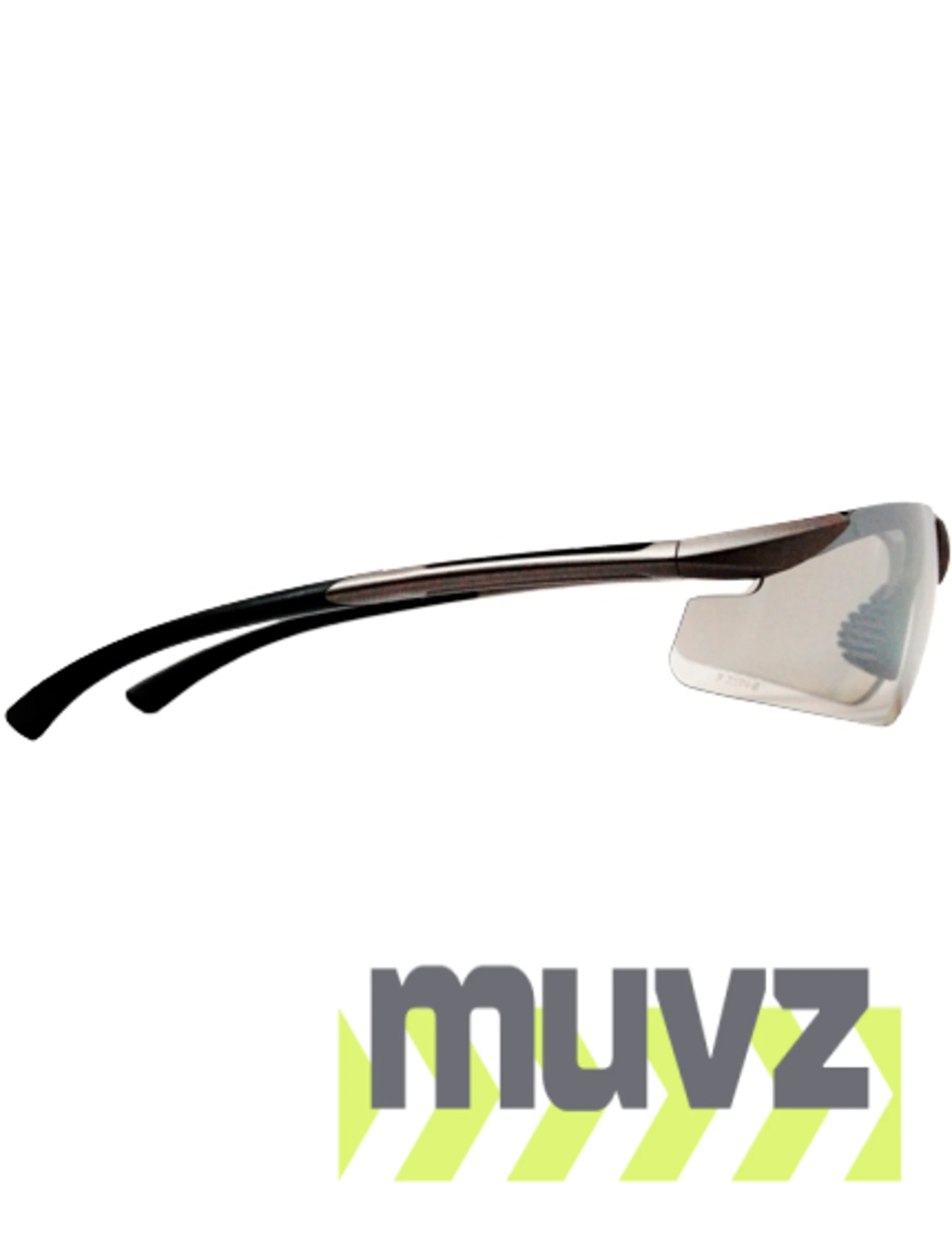 Z87+ Safety Sunglasses (light, wrap around lens, champagne frame, IO silver mirror anti-fog lens)