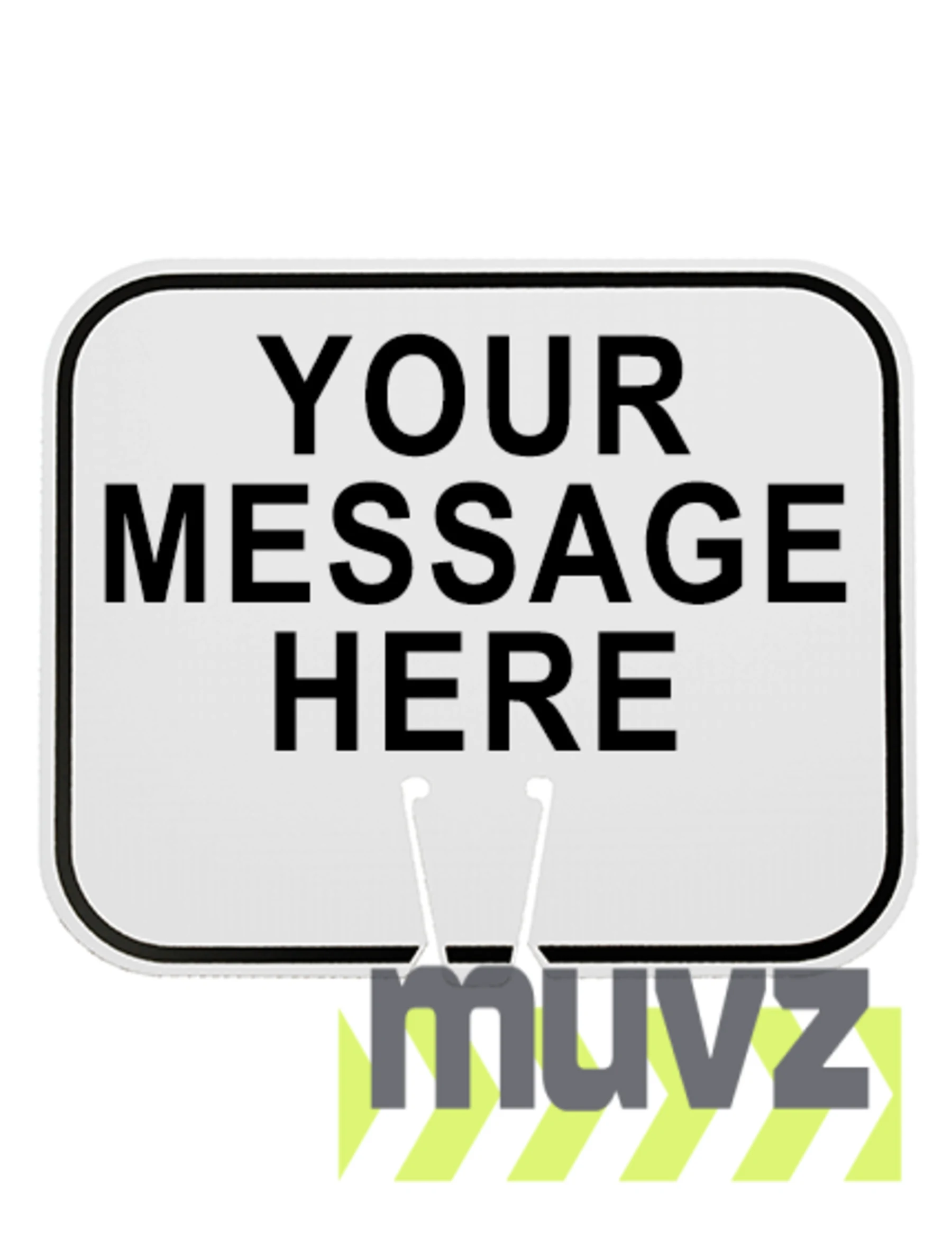 12 3/4\" x 10 1/2\", Non-Reflective Clip On Sign, White with Custom Legend, Double Sided Sided