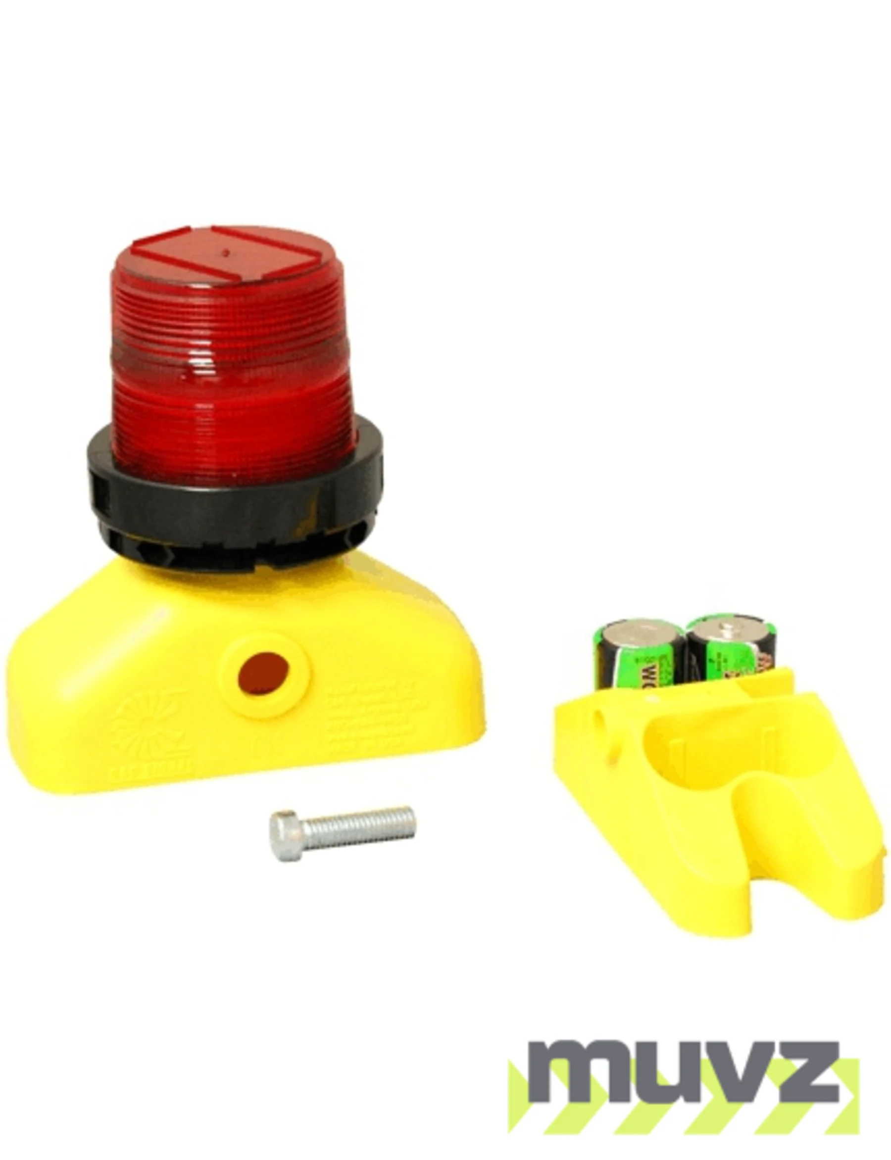 3 Volt Red LED Airport Barricade Flasher with Two (2) D-Cell Batteries