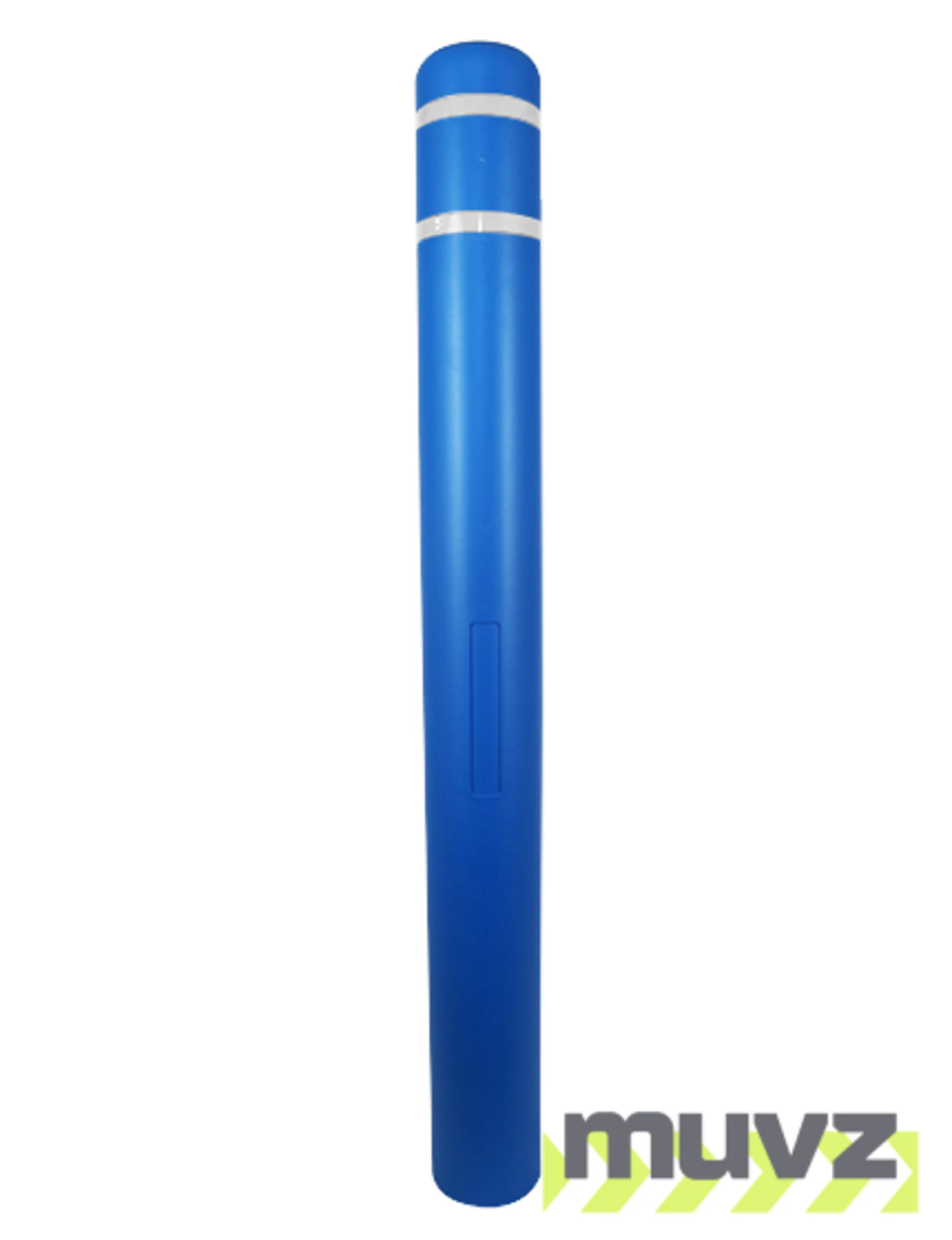 5\" x 52\" Blue Bollard Cover with Two (2) White Reflective Stripes