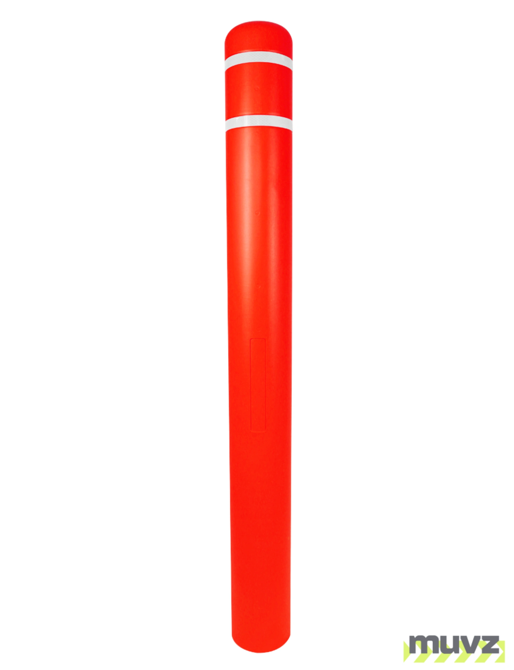 5\" x 52\" Red Bollard Cover with Two (2) White Reflective Stripes