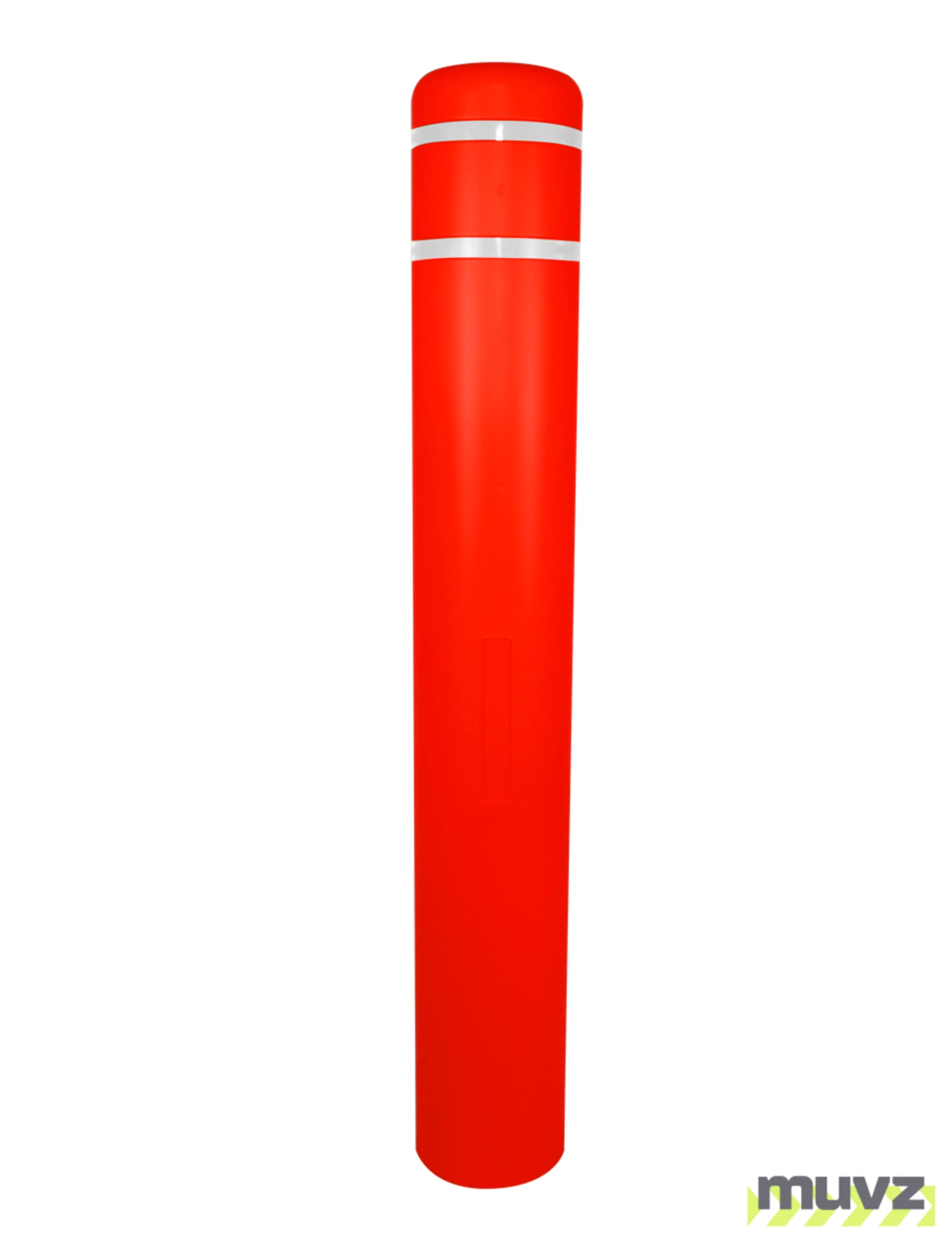 7\" x 52\" Red Bollard Cover with Two (2) White Reflective Stripes