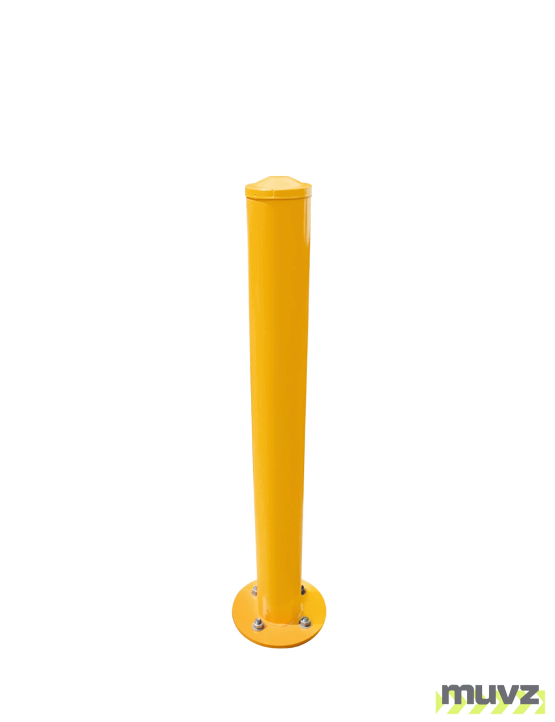 Round Mounting Base, Plain Steel w/Yellow Powder Coating