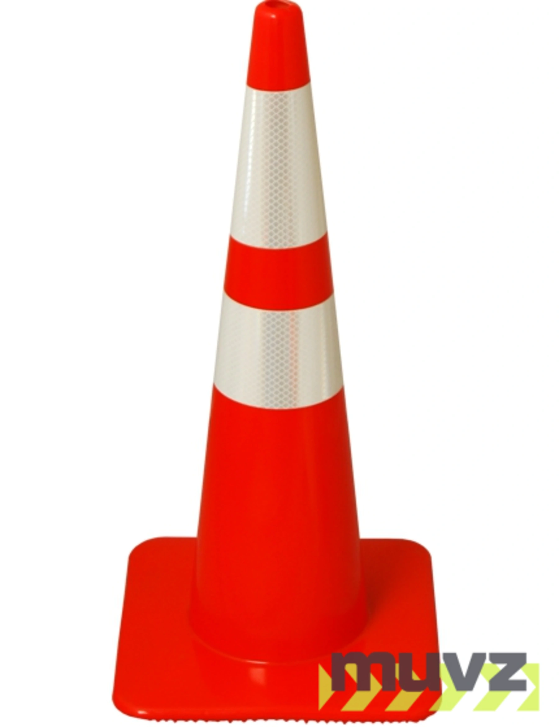 Orange, 28\", 5.0 Lb., Flow Molded Traffic Cone w/6\" \u0026 4\" Reflective Collars