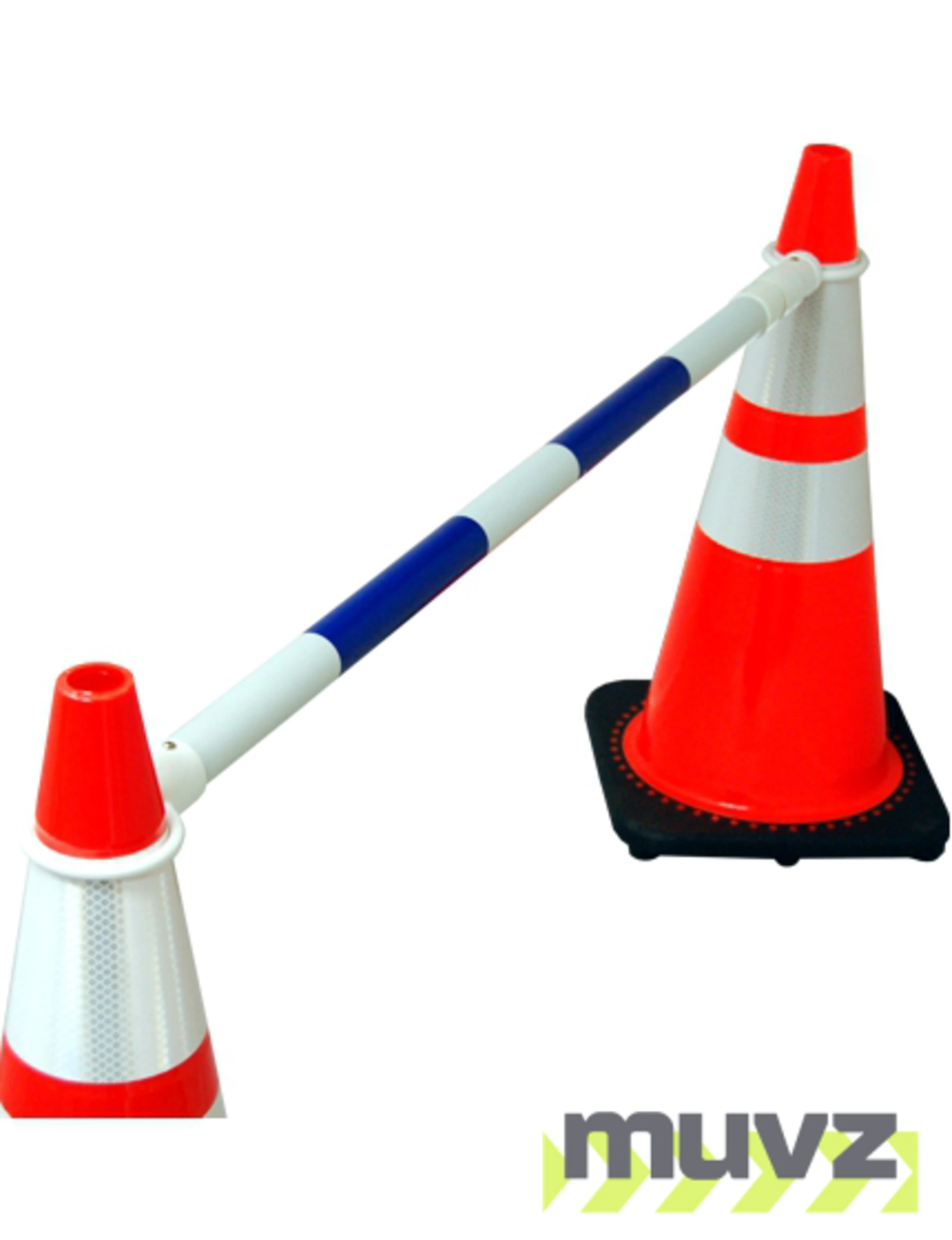 4\u0027 - 7\u0027, \u0027STANDARD\u0027, Blue \u0026 White Reflective Cone Bar