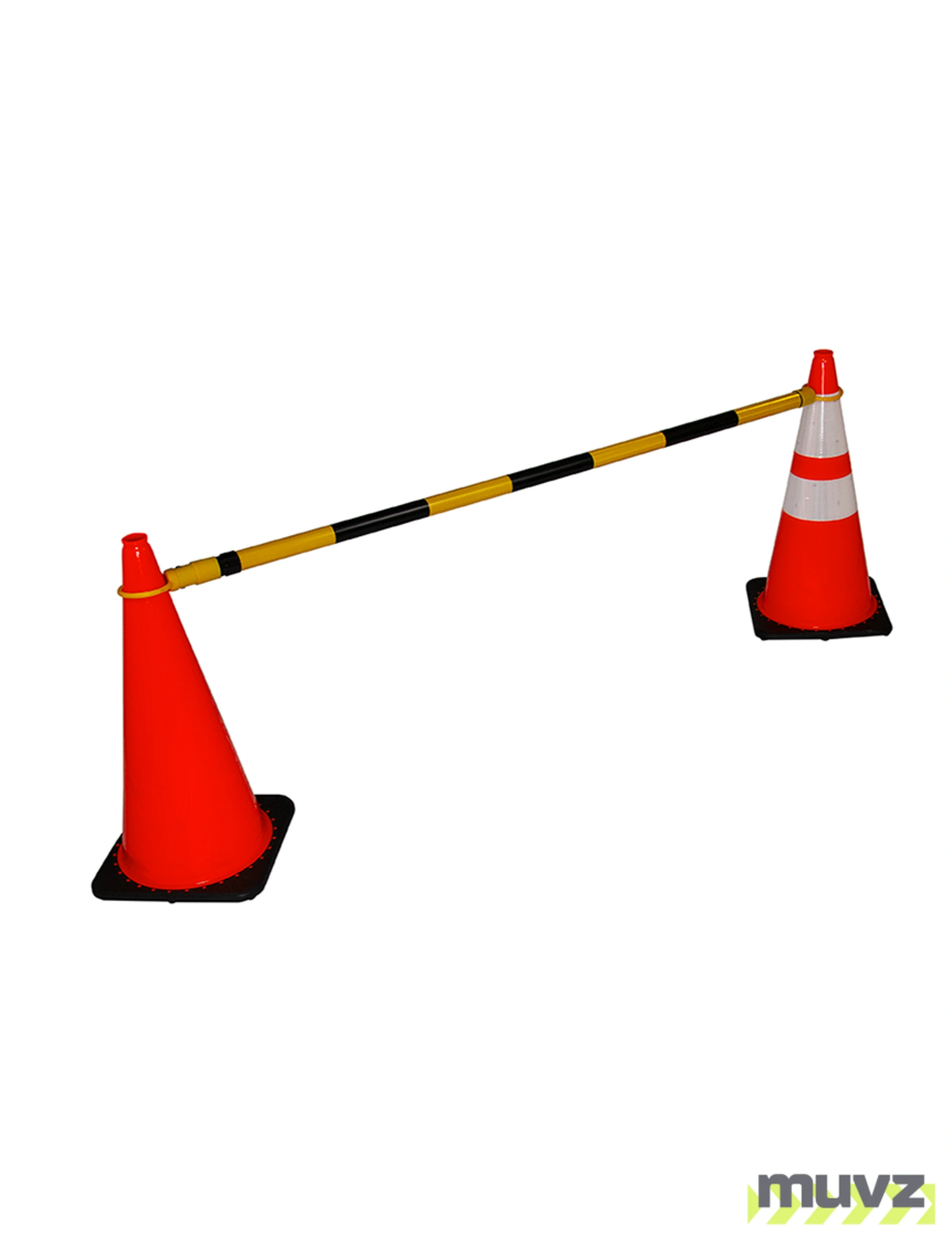 6\u0027 - 10\u0027, \u0027WORKZONE\u0027, Black \u0026 Yellow Reflective Cone Bar